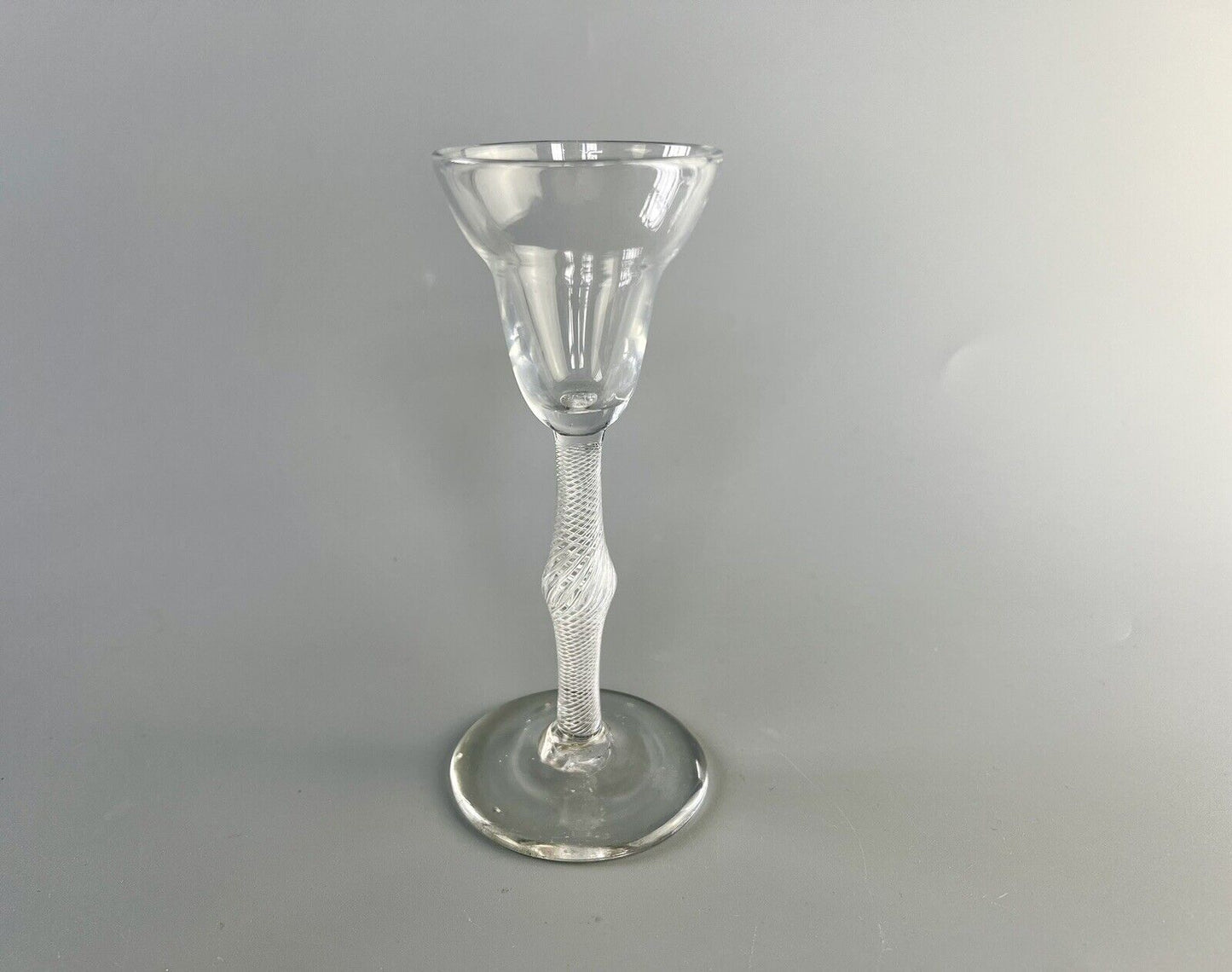 A mid 18thc Pantop Georgian airtwist glass c.1750
