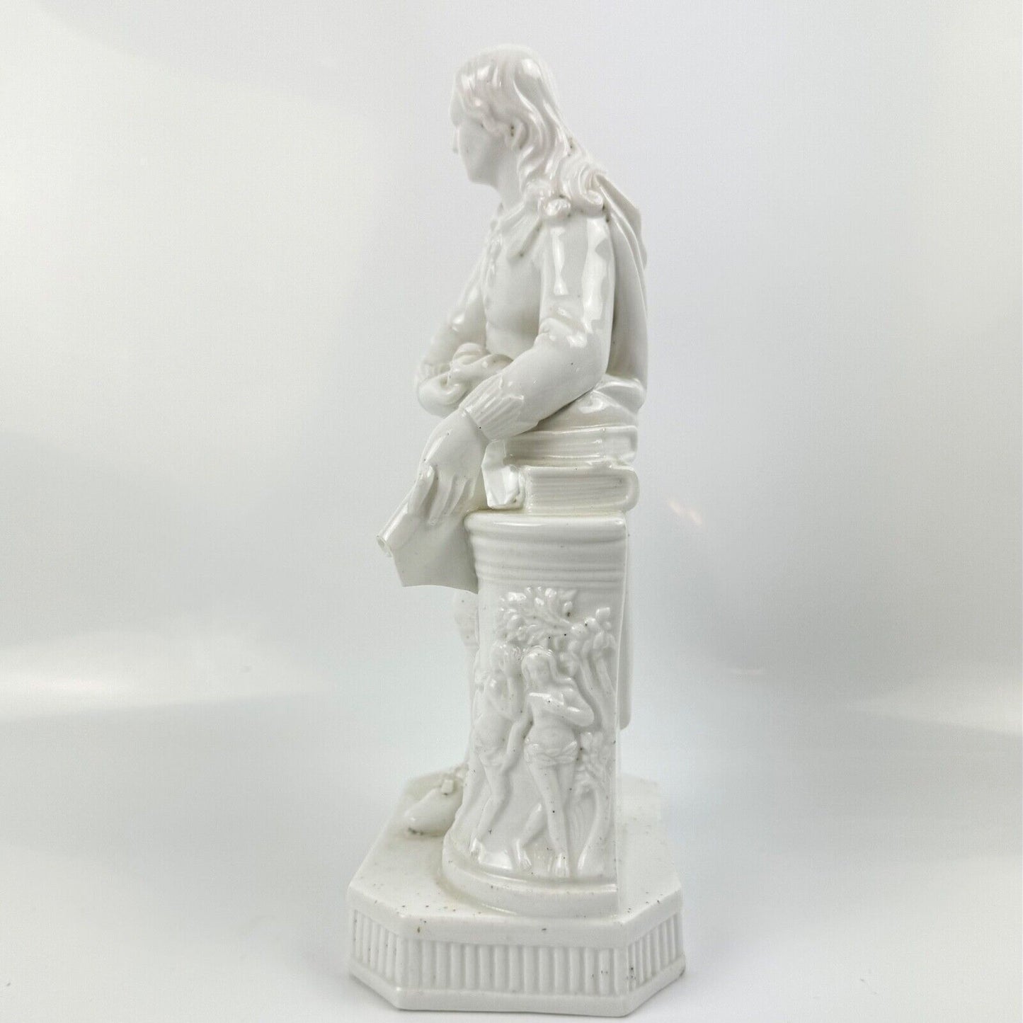 A rare white-glazed Derby porcelain figure of Milton in pattern 297 c.1790