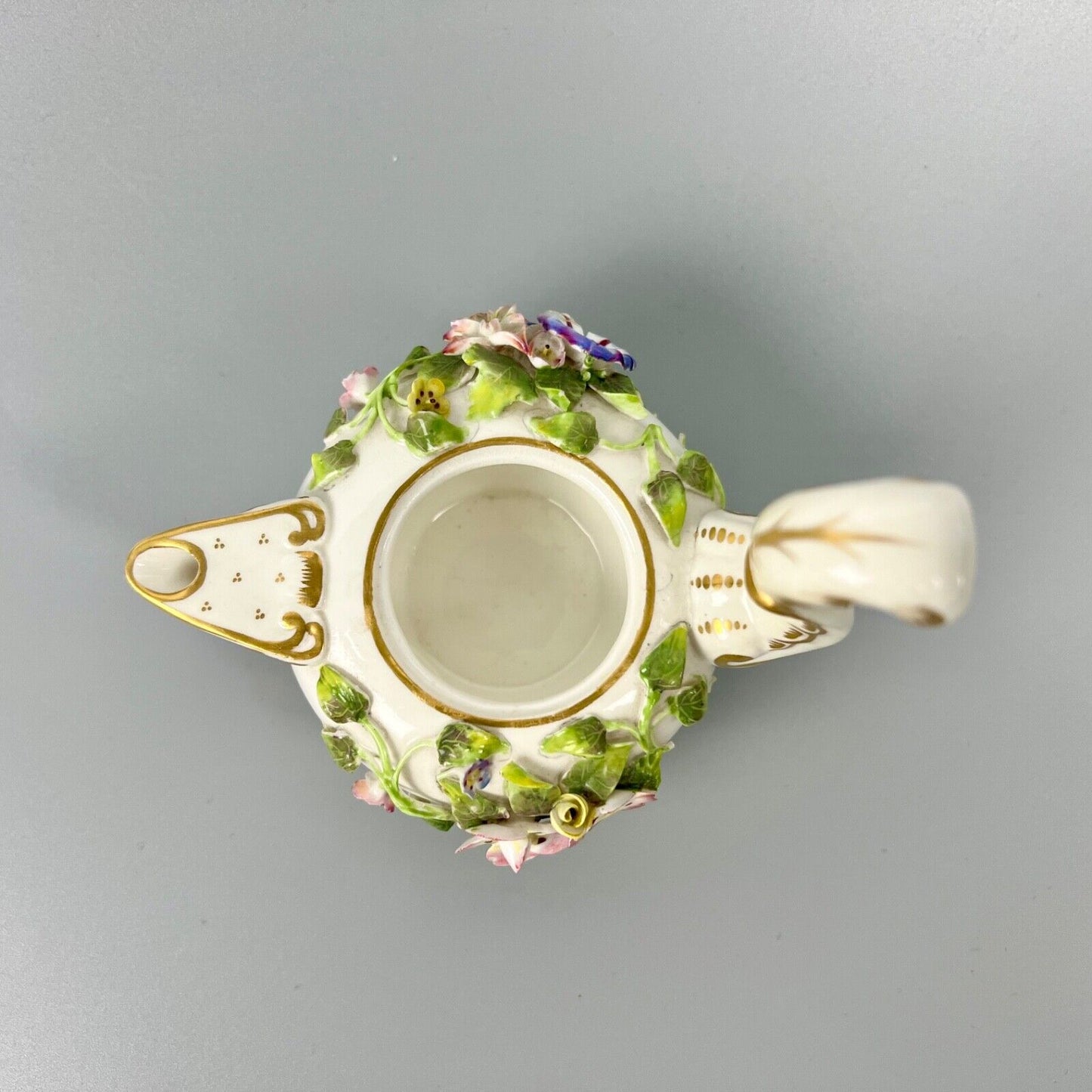 A mid 19thc Derby (Stevenson Hancock-puce version mark) miniature teapot c.1863