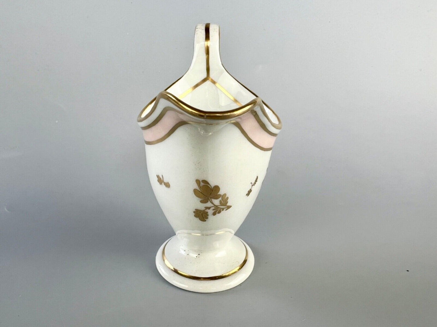 A New Hall helmet shaped creamer. c.1785-90. Pattern 167