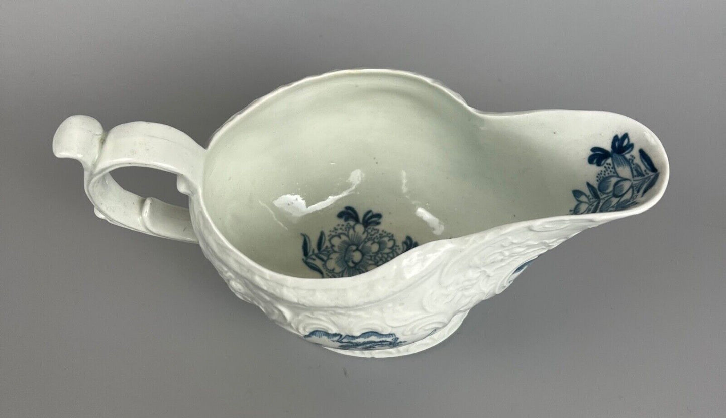 A mid 18thc Philip Christian Liverpool porcelain sauceboat c1765