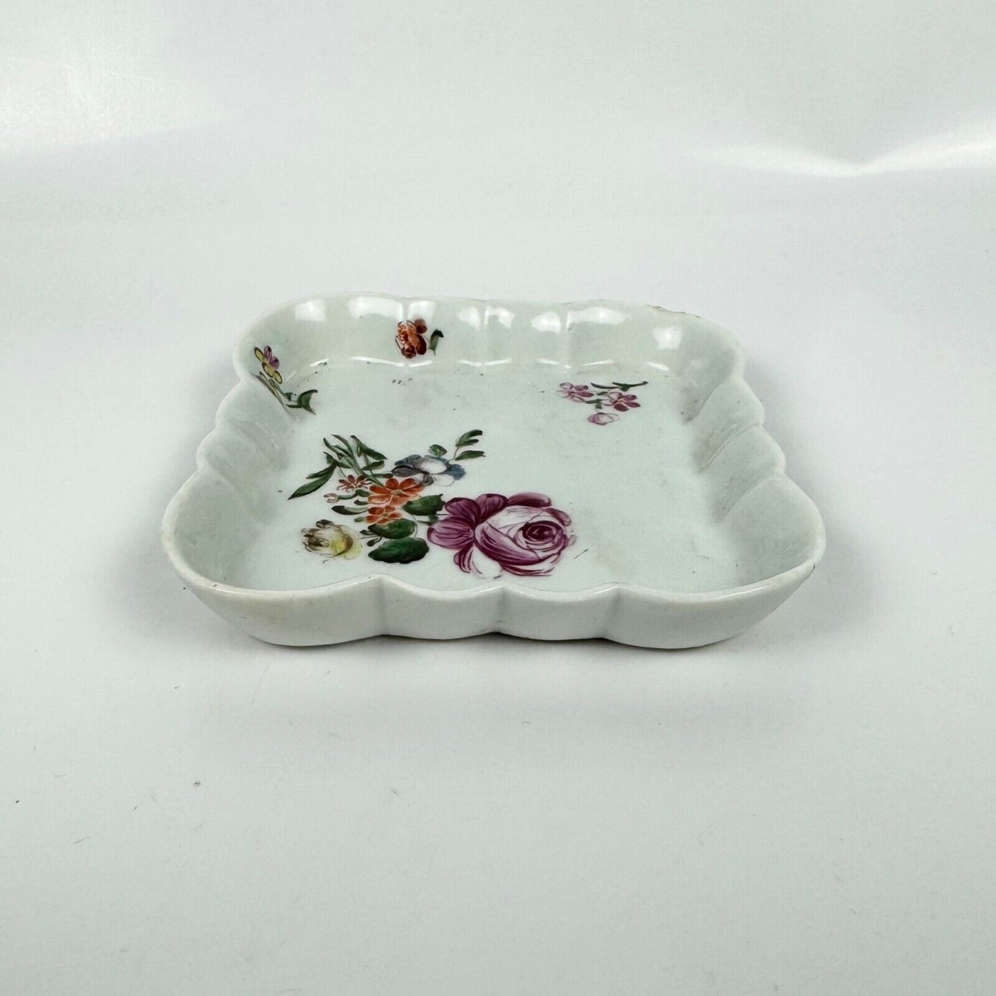 A rare William Reid (Brownlow Hill ) Liverpool porcelain spoon tray