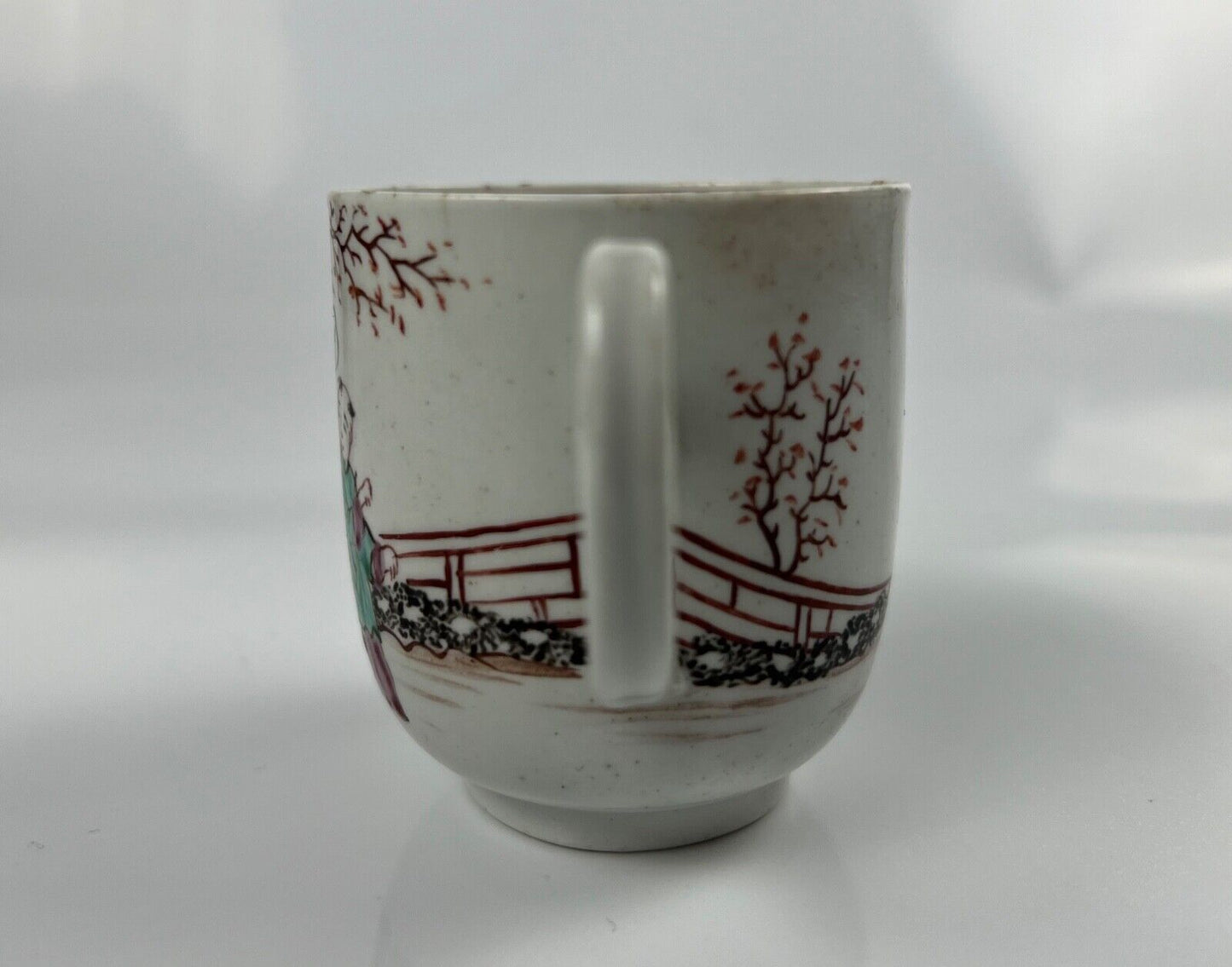 An uncommon Philip Christian Liverpool coffee cup with oriental scene. c1775.