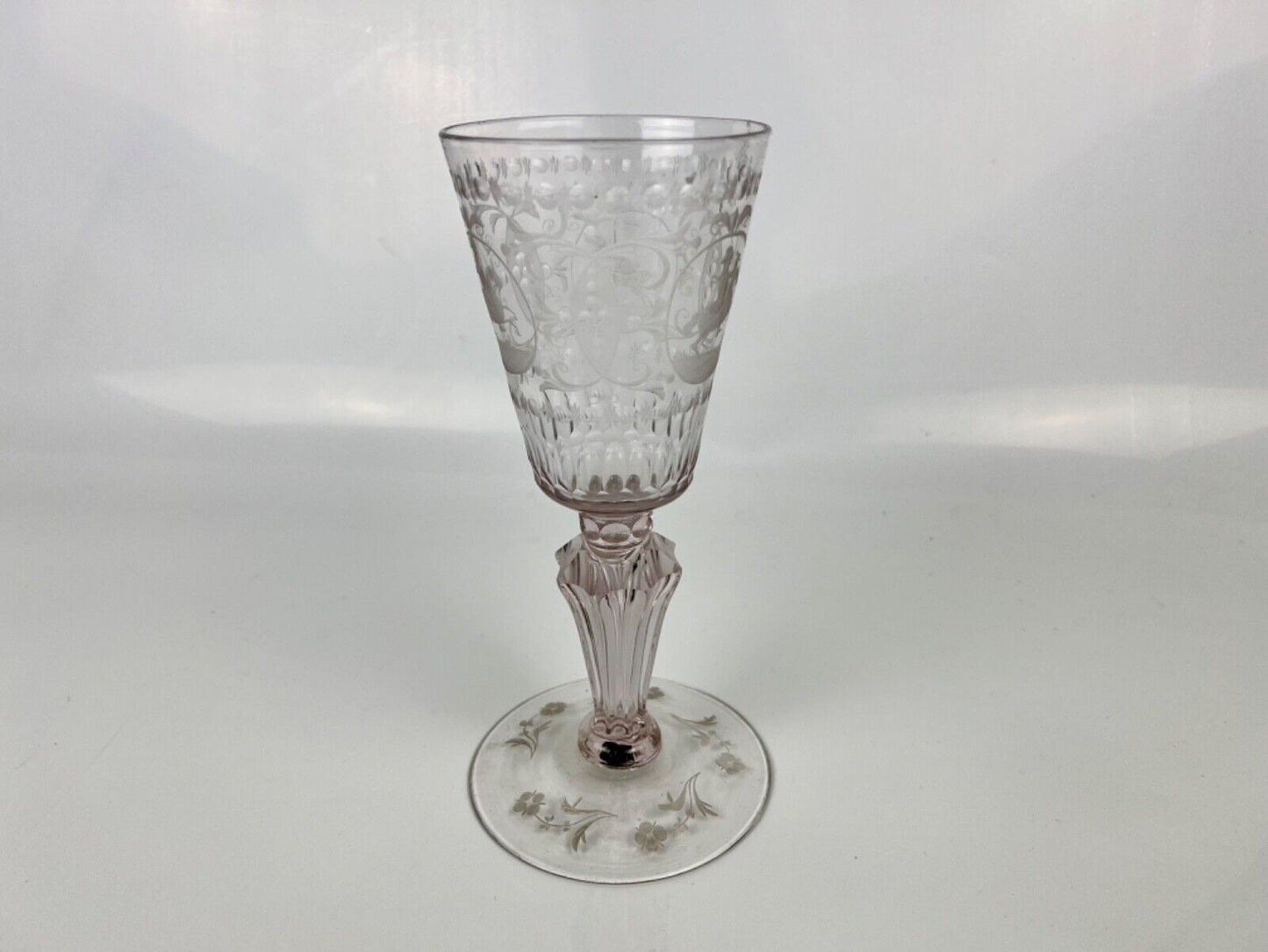 A tall and very finely engraved continental "Silesian" goblet c.1730