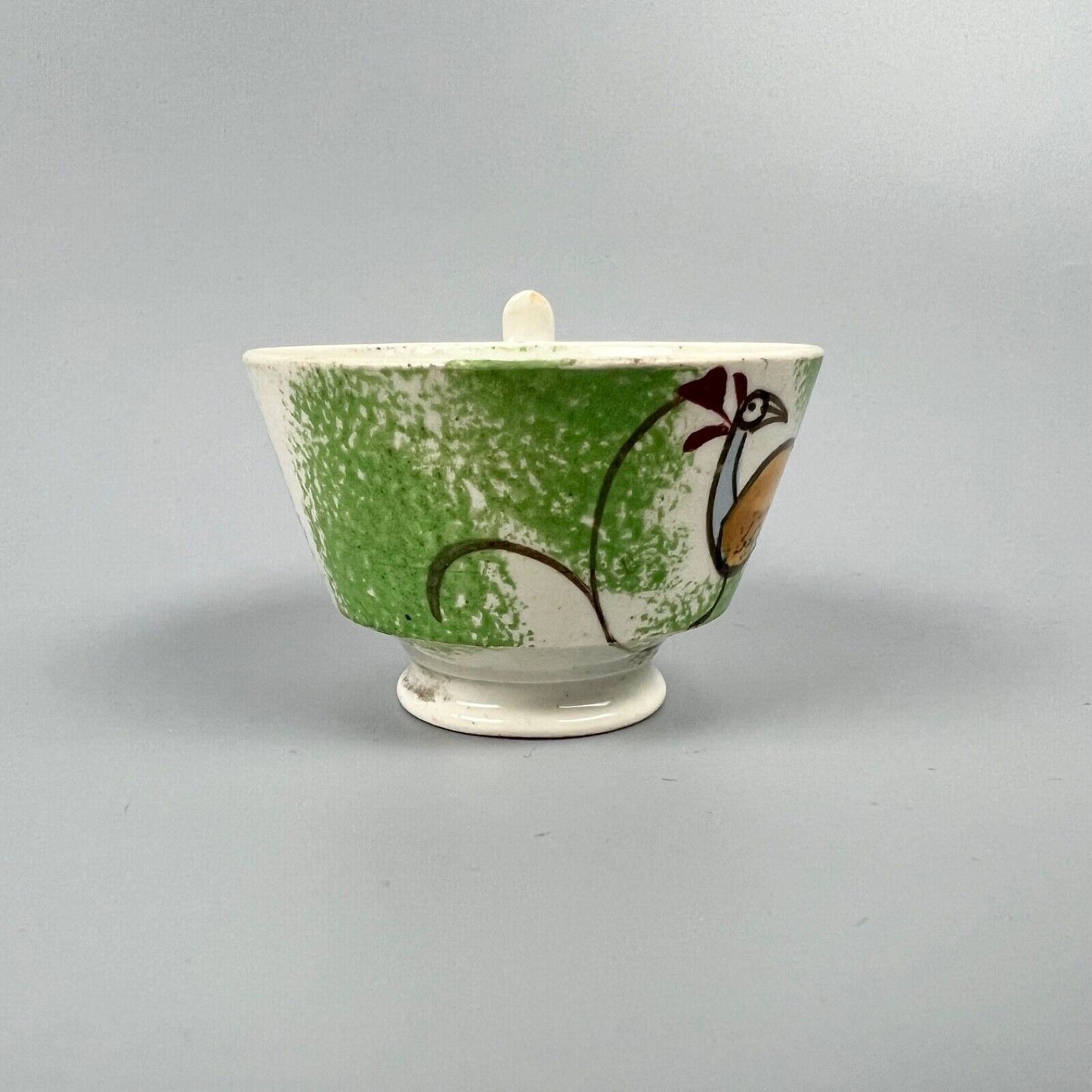 A "Peafowl" pattern (Teardrop in Deike) miniature cup & saucer. c.1820-30