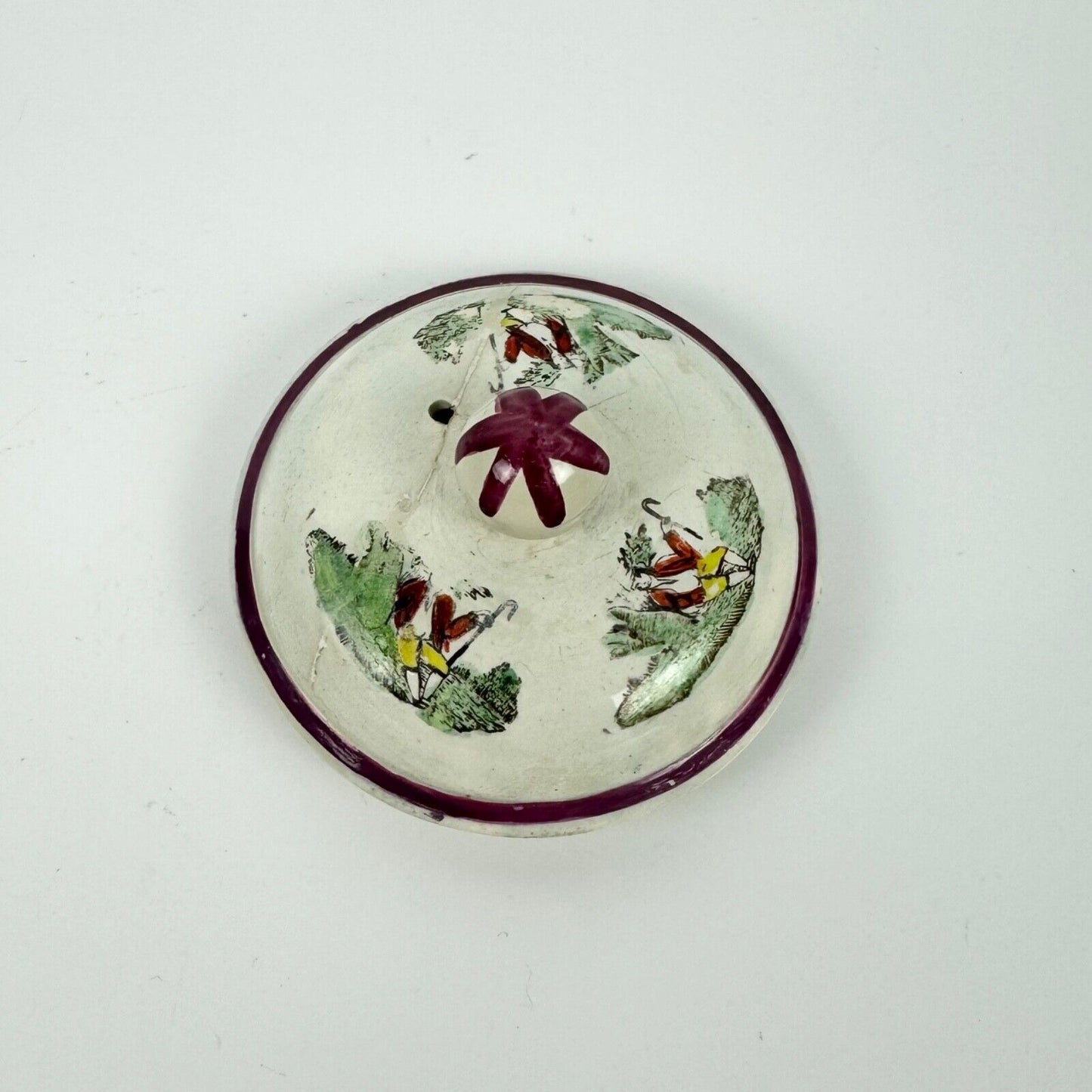 A Staffordshire c1790 " Prodigal Son" pearlware globular teapot.