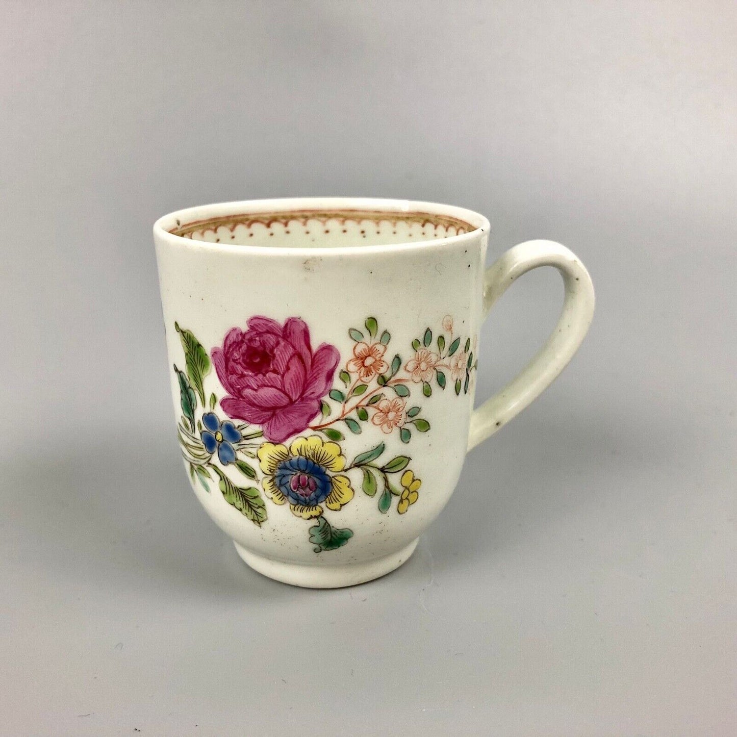 A Worcester famille rose-style coffee cup. c.1765