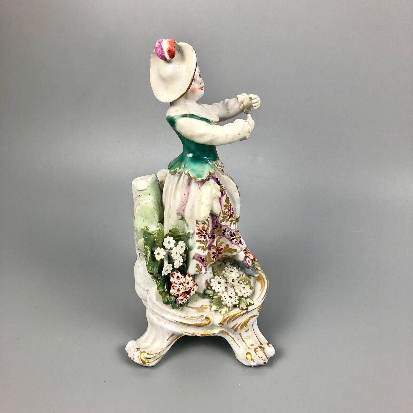 A Bow porcelain "New Dancer" female figure on a scroll base. c.1775