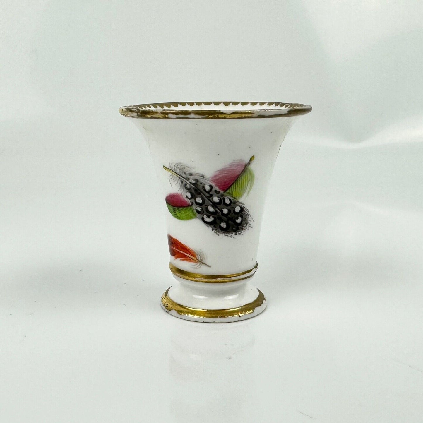 A Flight, Barr and Barr, Worcester, miniature feather-painted vase c1815