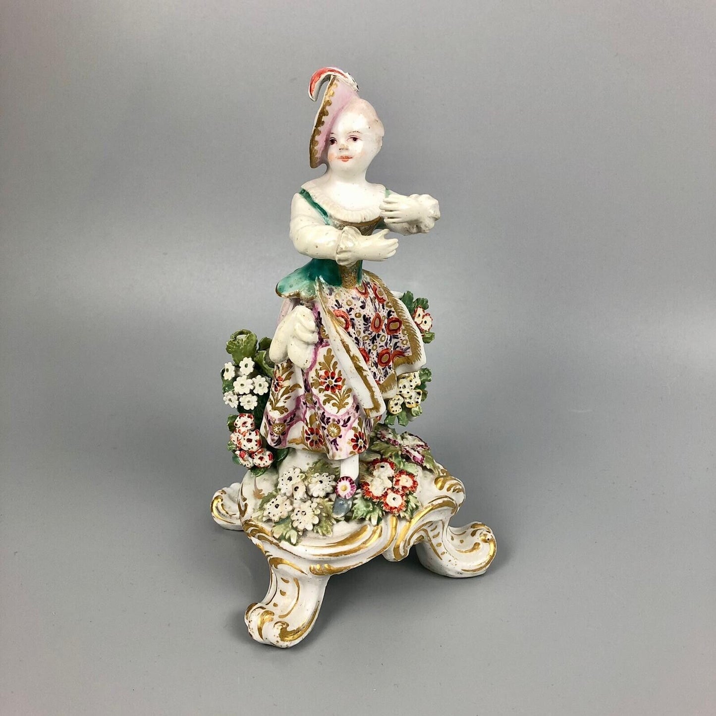 A Bow porcelain "New Dancer" female figure on a scroll base. c.1775