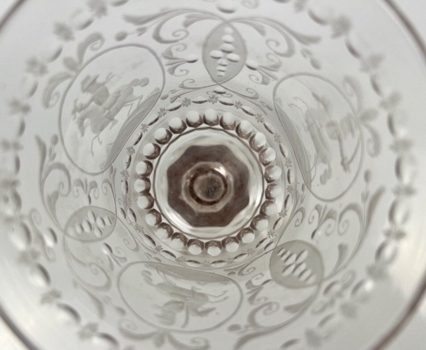 A tall and very finely engraved continental "Silesian" goblet c.1730