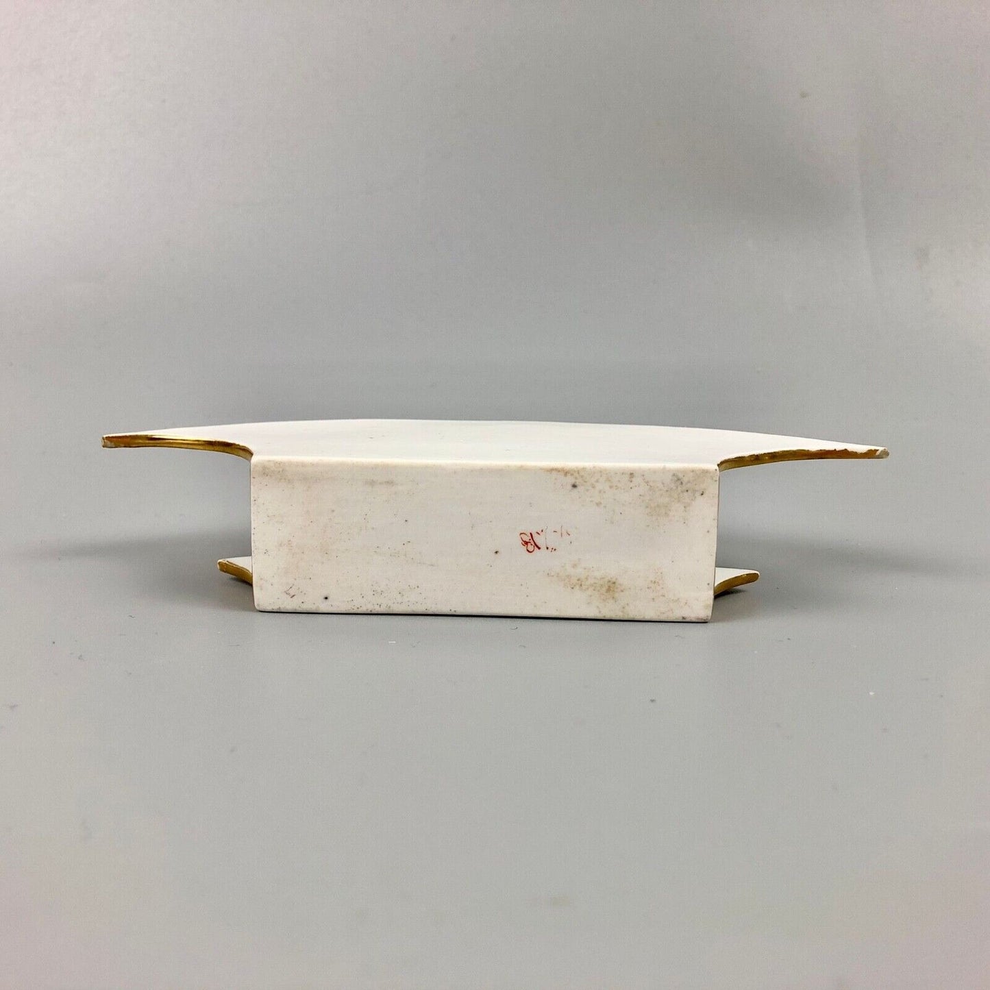 An uncommon Derby letter rack painted with flowers by Leonard Lead c.1820