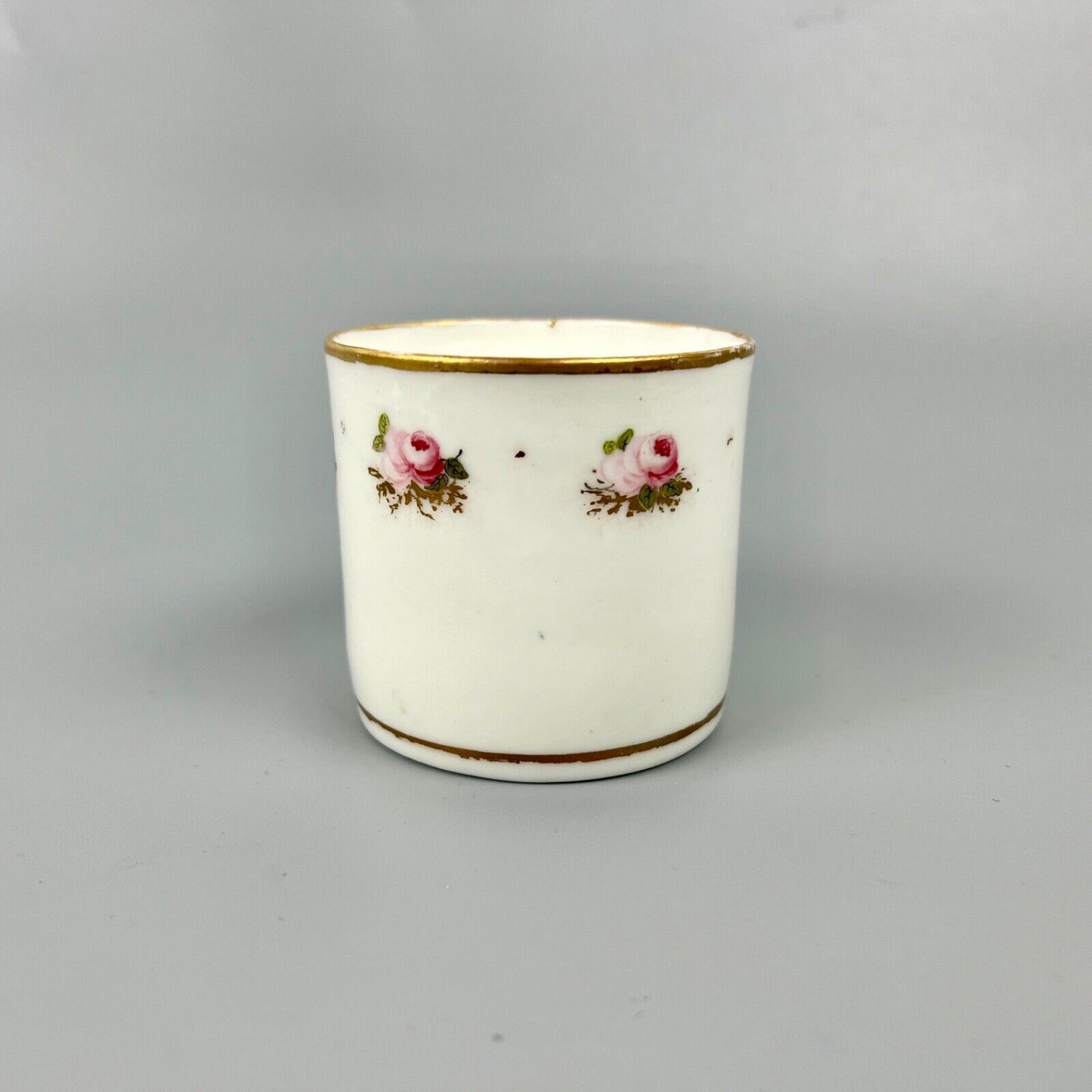 A rare William Billingsley decorated Swansea coffee can with rare mark. c.1815
