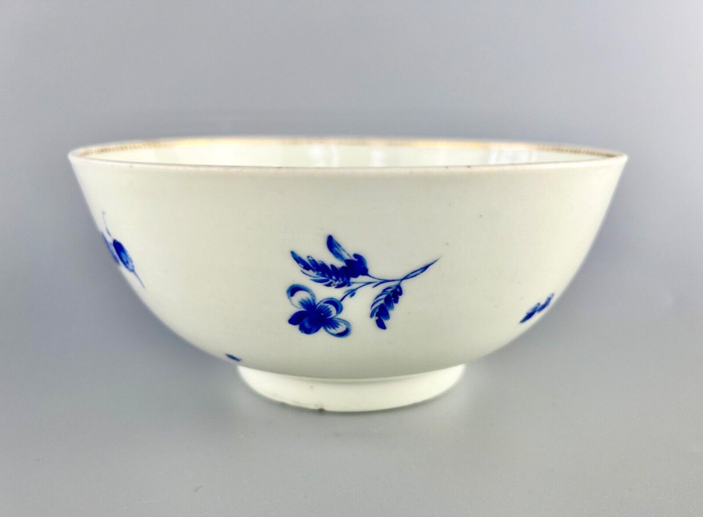 A James Giles decorated dry blue enamelled slop bowl. Mock Meissen mark c.1770