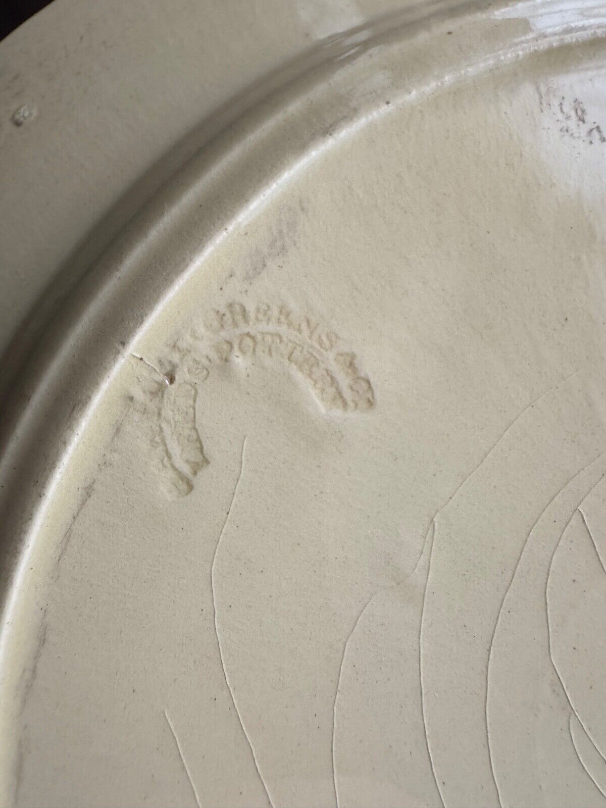 Leeds Pottery drabware plate painted with convolvulus. Griffin Collection. c1810