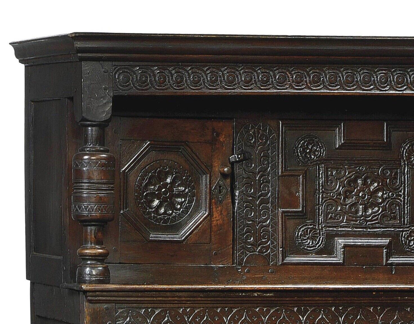 Superlative Antique 17thC Vernacular Oak Court Cupboard Dresser Sideboard
