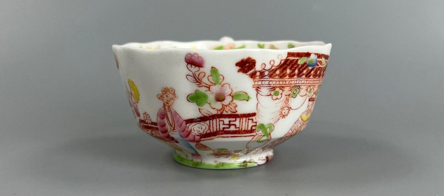An early 19thc New Hall tea cup and saucer in pattern number 3203