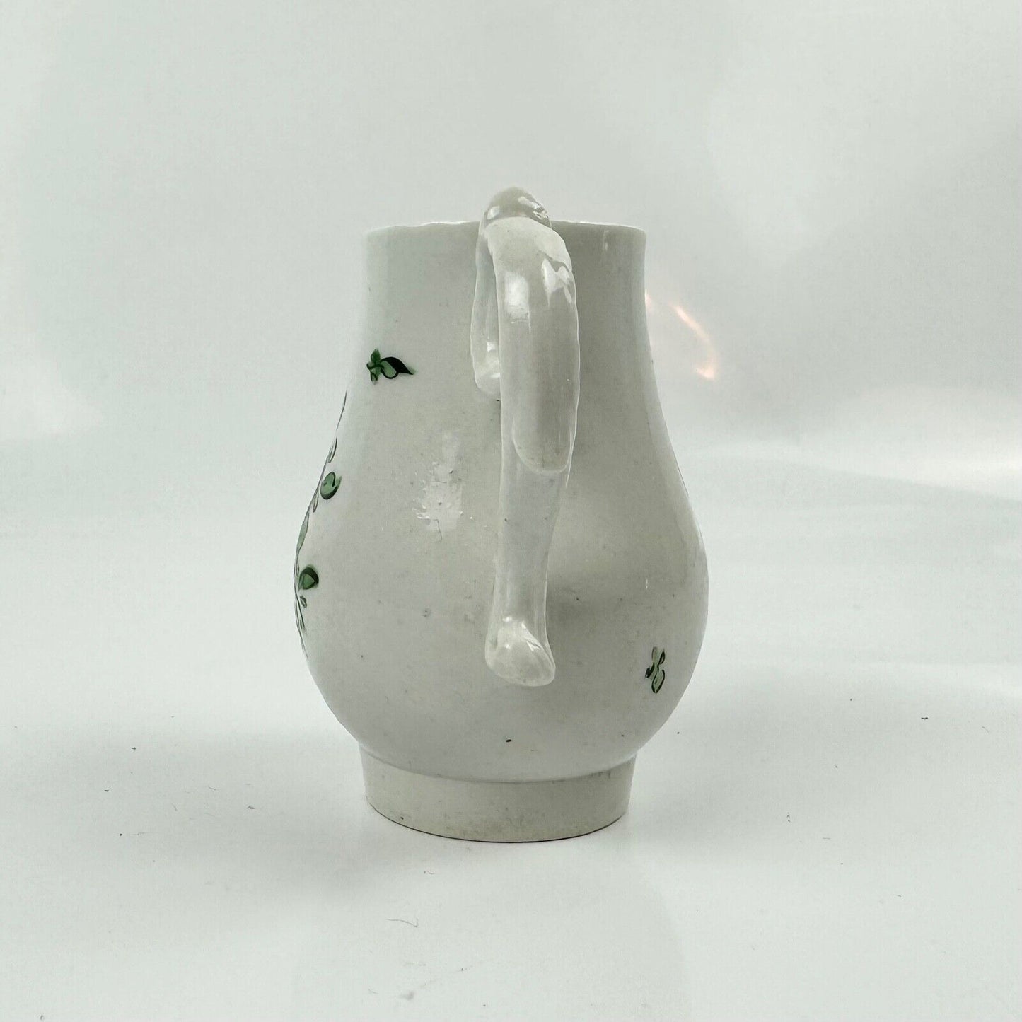 A rare Baddeley-Littler sparrowbeak polychrome decorated porcelain jug c.1777-85
