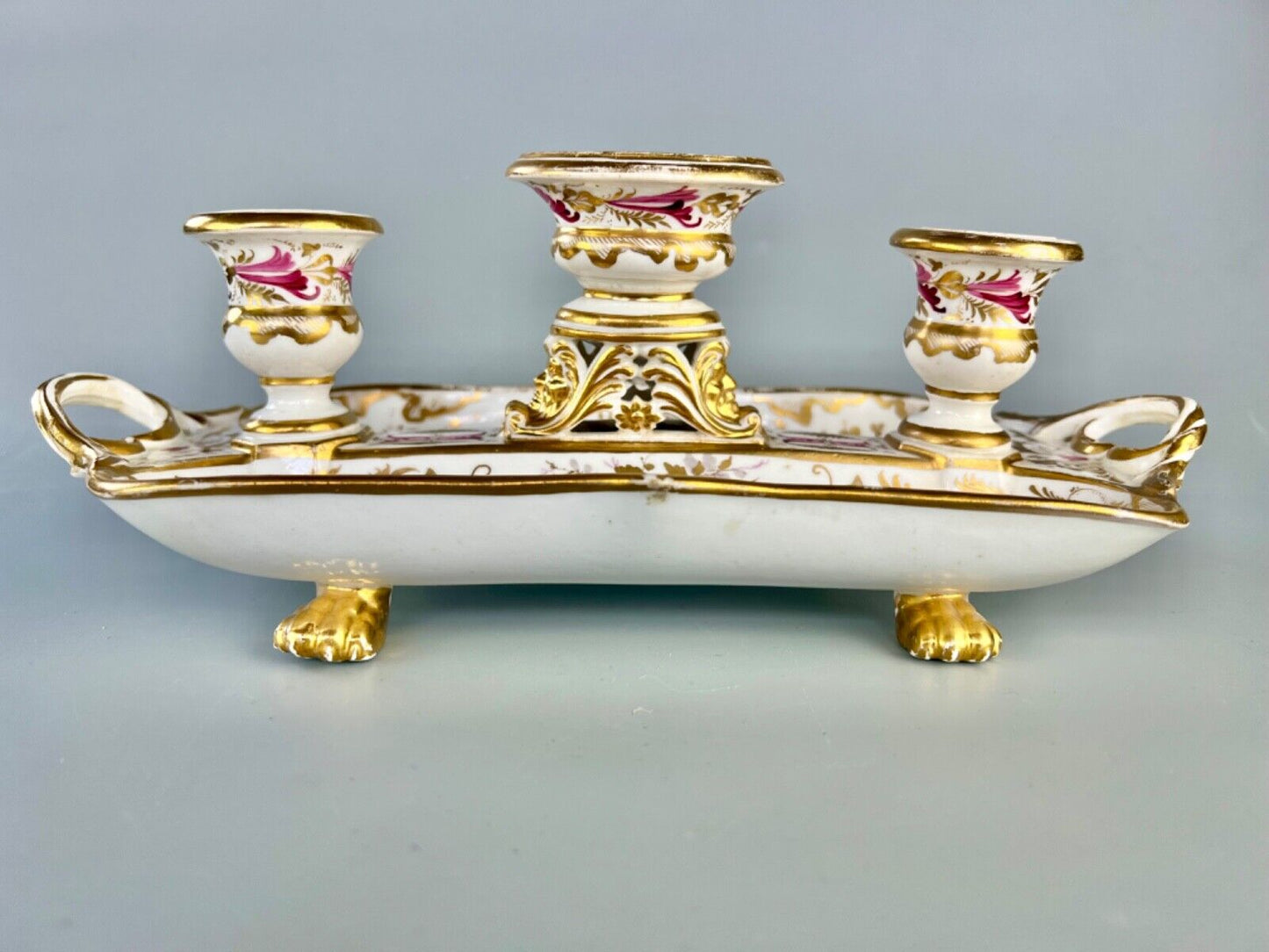 An early 19thc Derby deskstand in pattern 769 c.1820