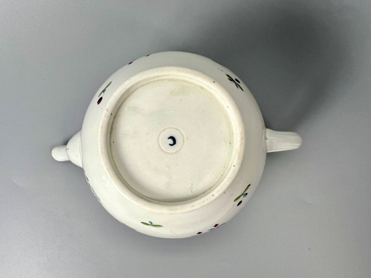 A Worcester polychrome teapot in a Harvest Bug variant pattern. c.1770