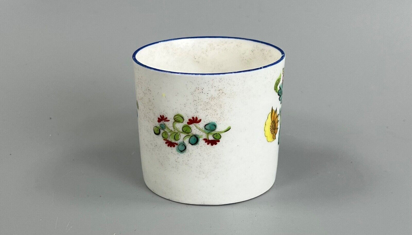 An early 19thc New Hall coffee can and saucer in pattern number 1444