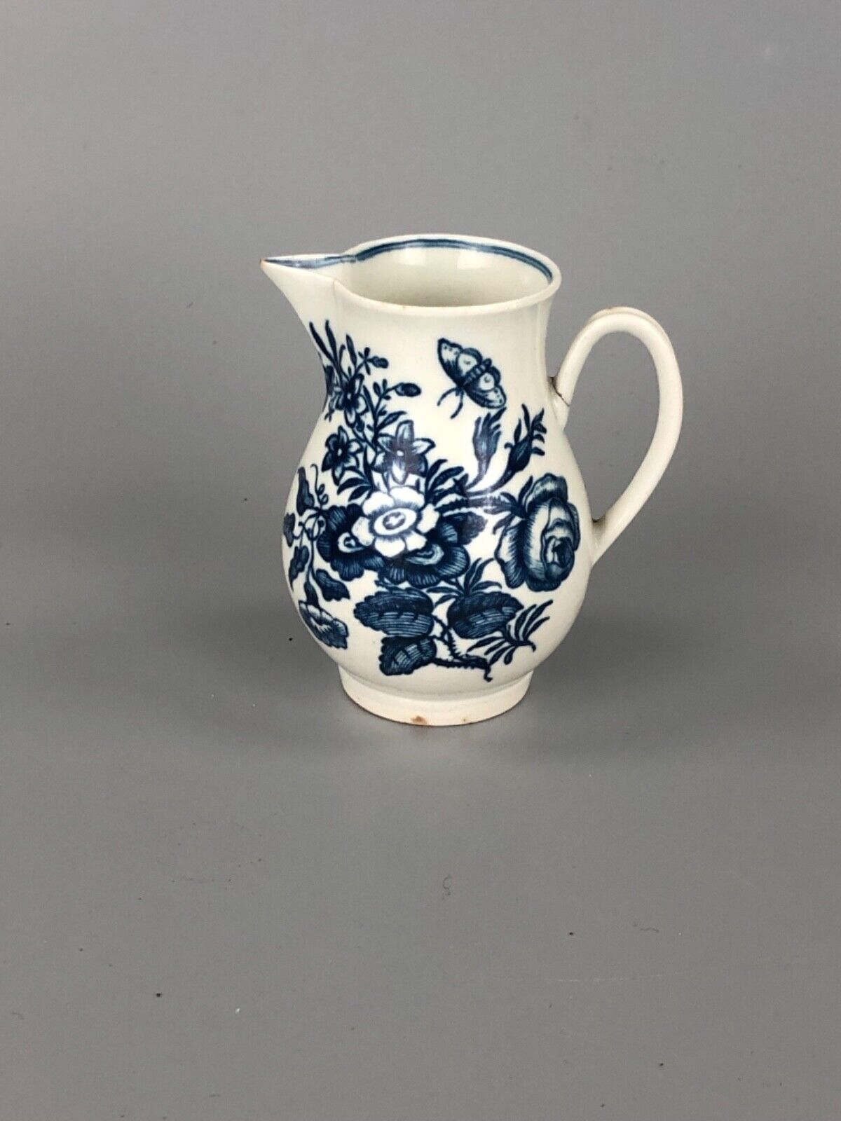 A very rare First Period Worcester Sparrowbeak jug. Reversed print c.1770-80