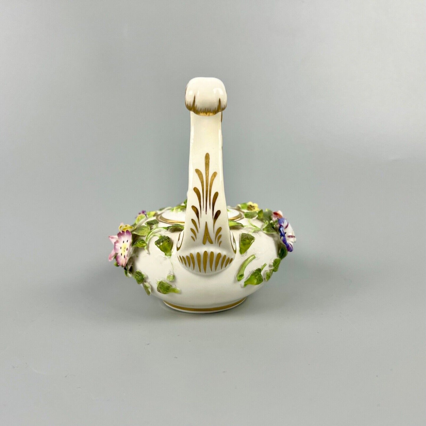 A mid 19thc Derby (Stevenson Hancock-puce version mark) miniature teapot c.1863
