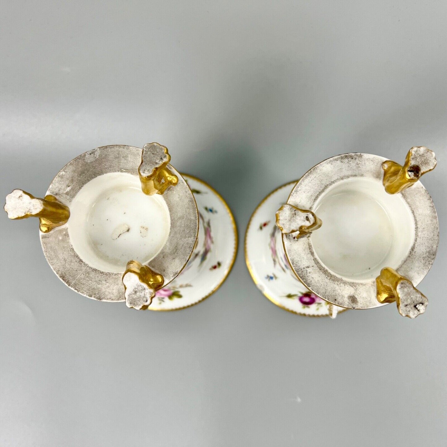 A pair of early 19th century vases in Swansea style c1810
