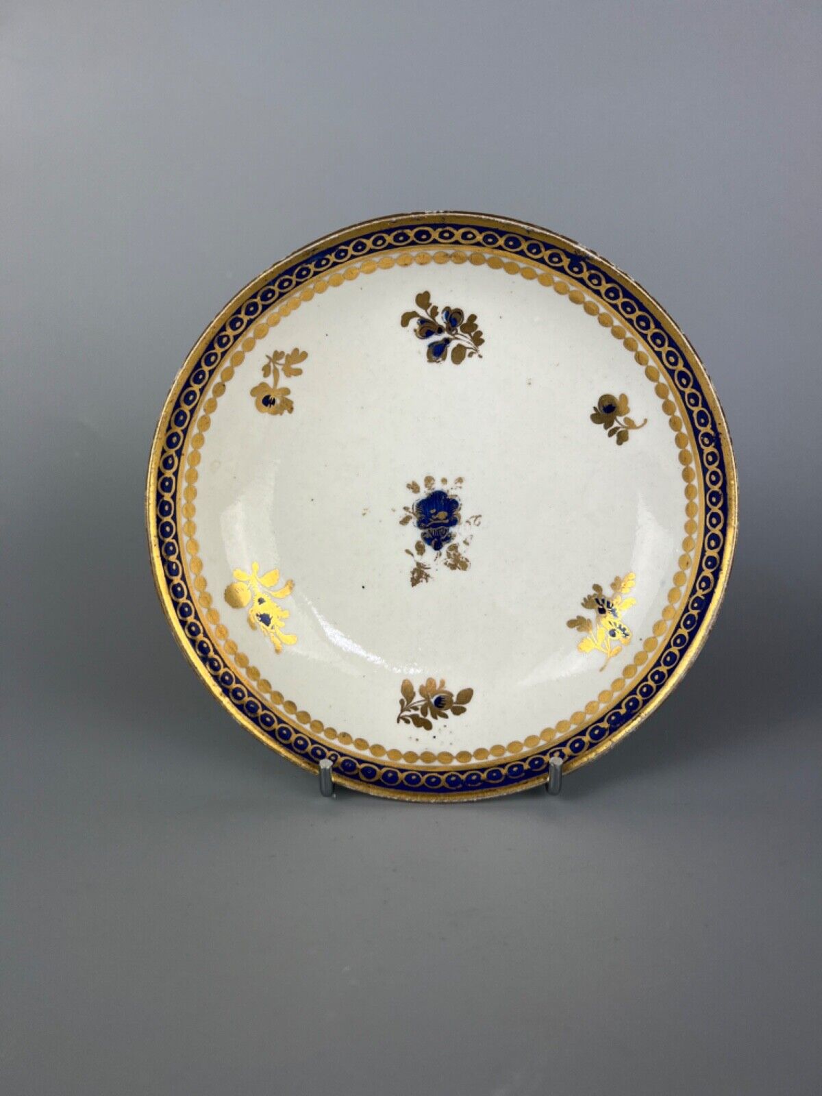 A late 18thc Caughley teacup and saucer c1785-90.