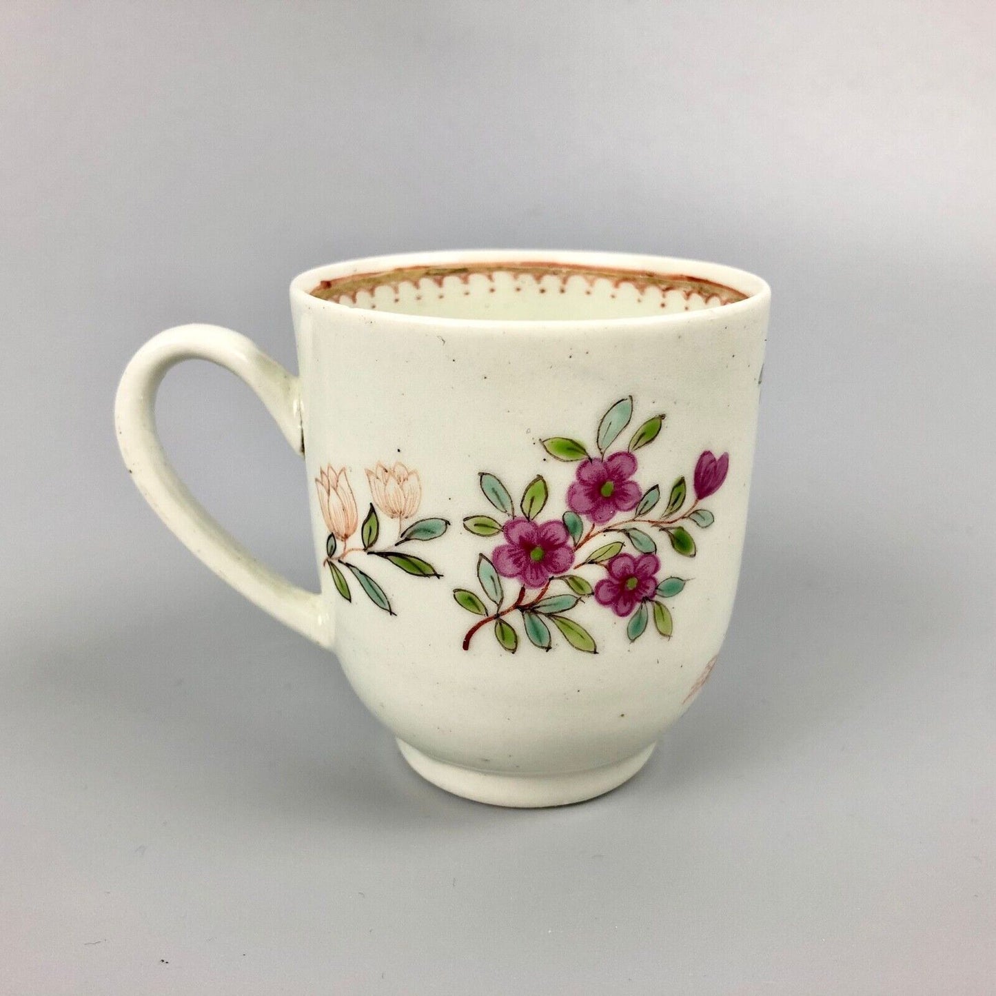 A Worcester famille rose-style coffee cup. c.1765