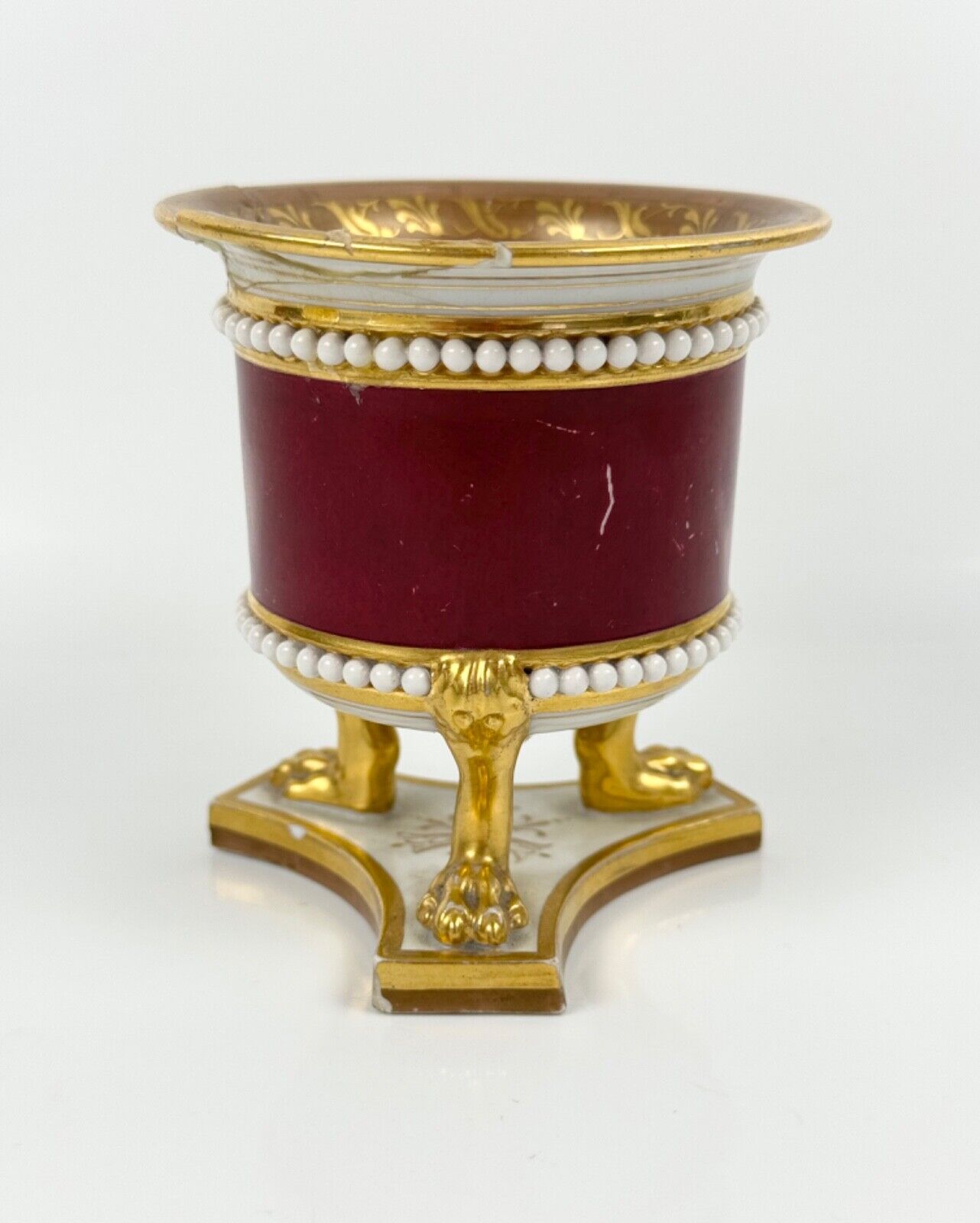 A Flight, Barr and Barr small vase painted with a scene of Warwick Castle c1815