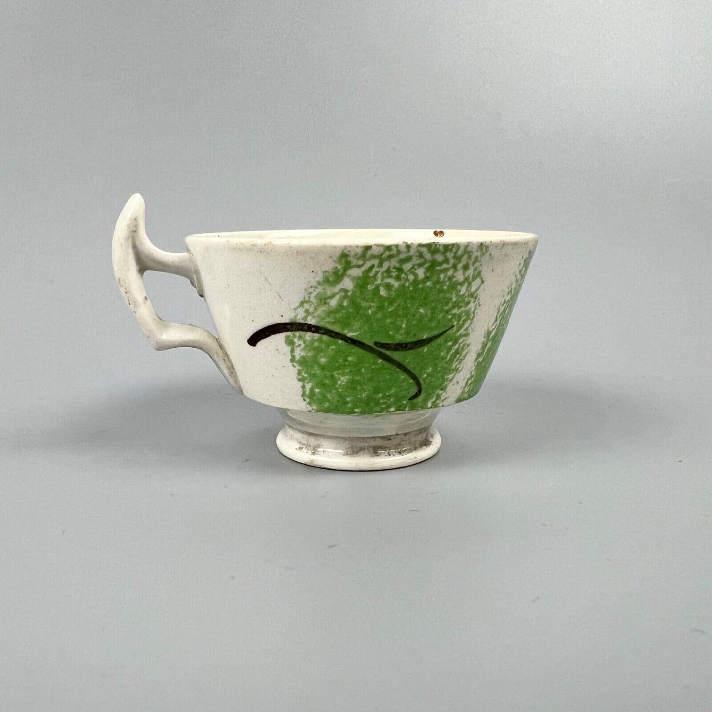 A "Peafowl" pattern (Teardrop in Deike) miniature cup & saucer. c.1820-30