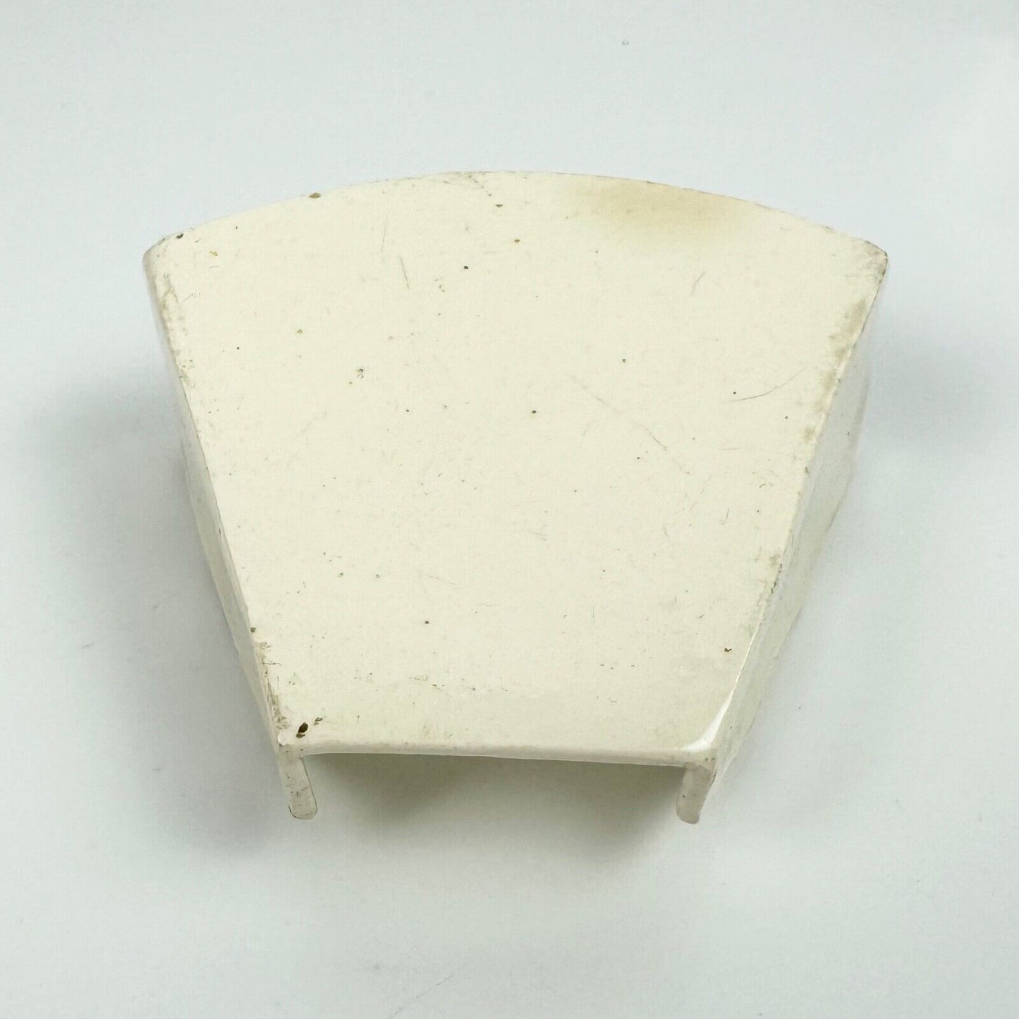 A c.1780-90 creamware asparagus server of trapezoid form with scalloped edges.