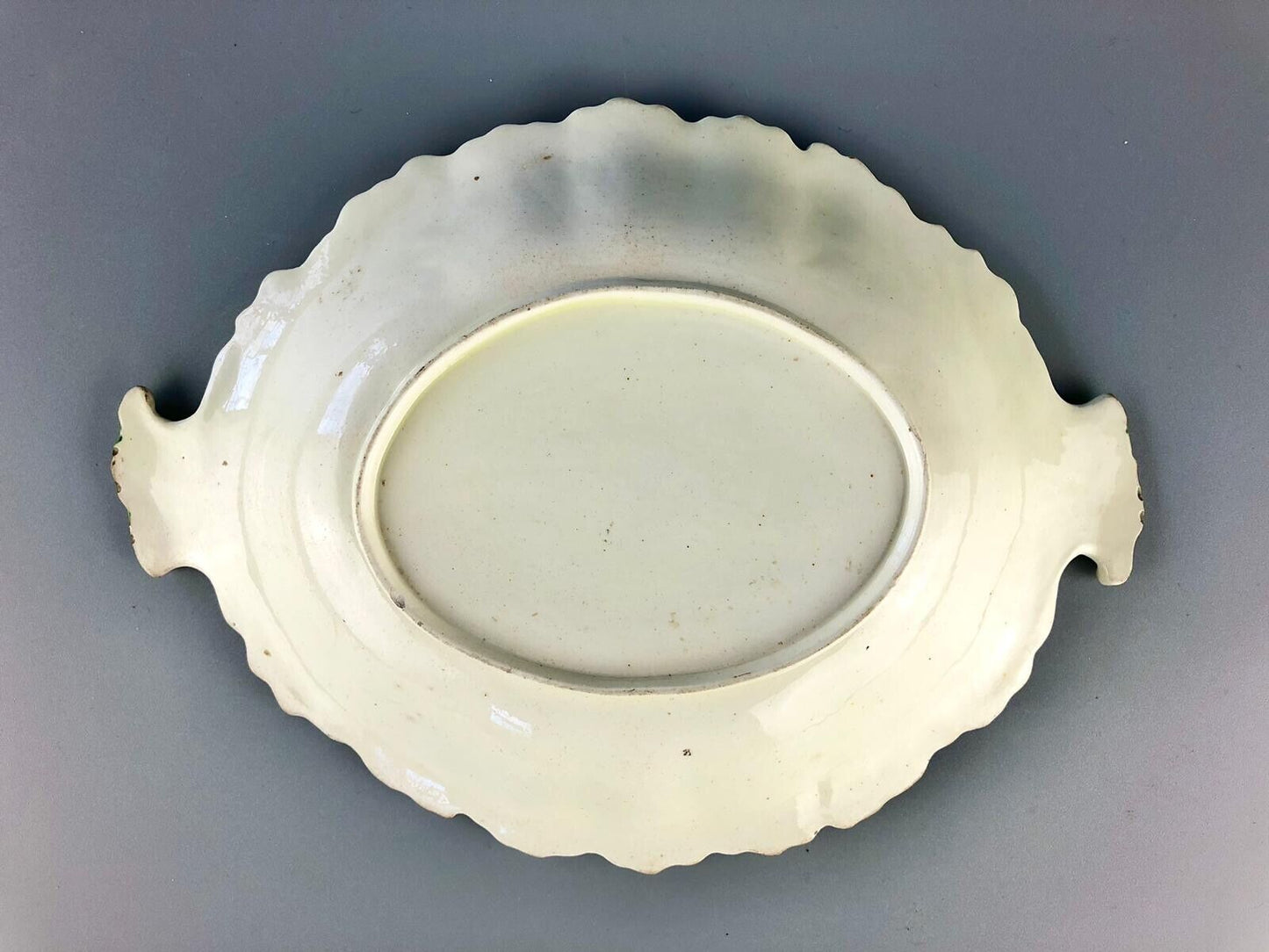 A rare Melbourne, Derbyshire creamware leaf-moulded dish c.1775. Ex Tom Walford.