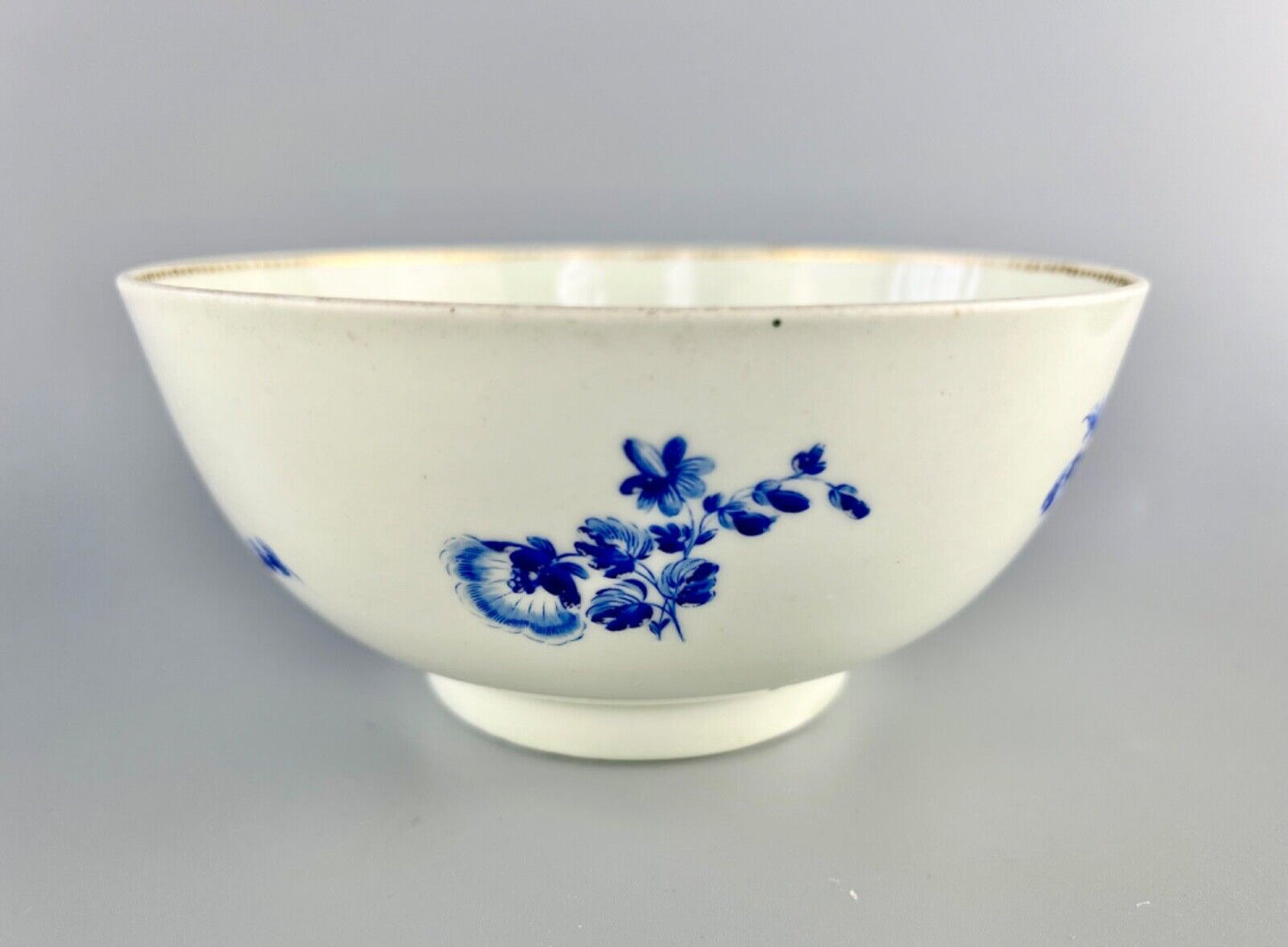 A James Giles decorated dry blue enamelled slop bowl. Mock Meissen mark c.1770