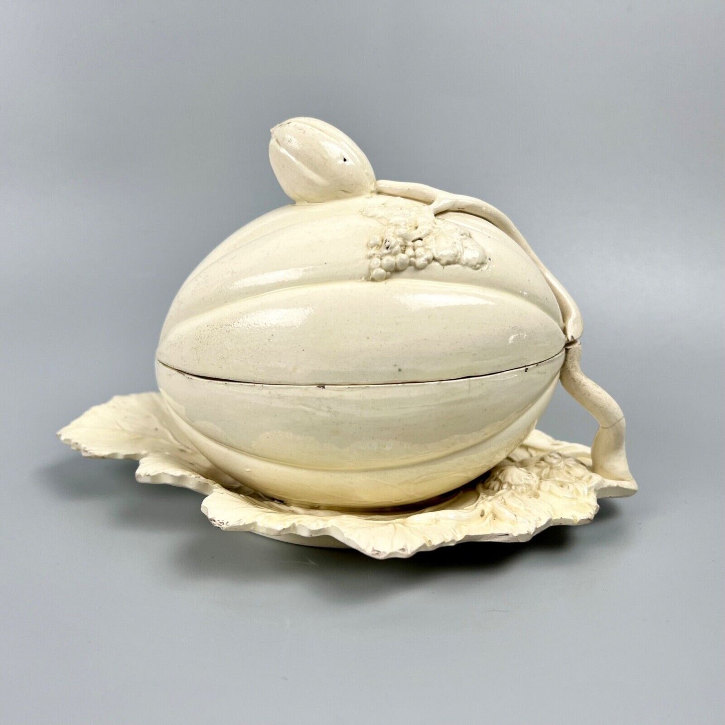 A rare Yorkshire or Staffordshire creamware Melon-shaped tureen c.1760-70
