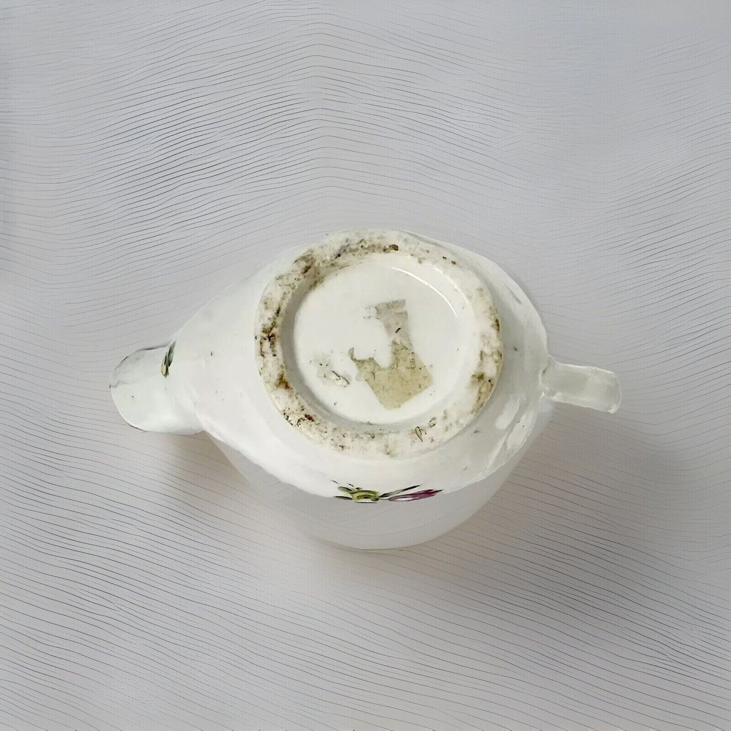 Unusual Derby Patch Mark Butter Boat/Sauceboat Painted By Withers c.1765