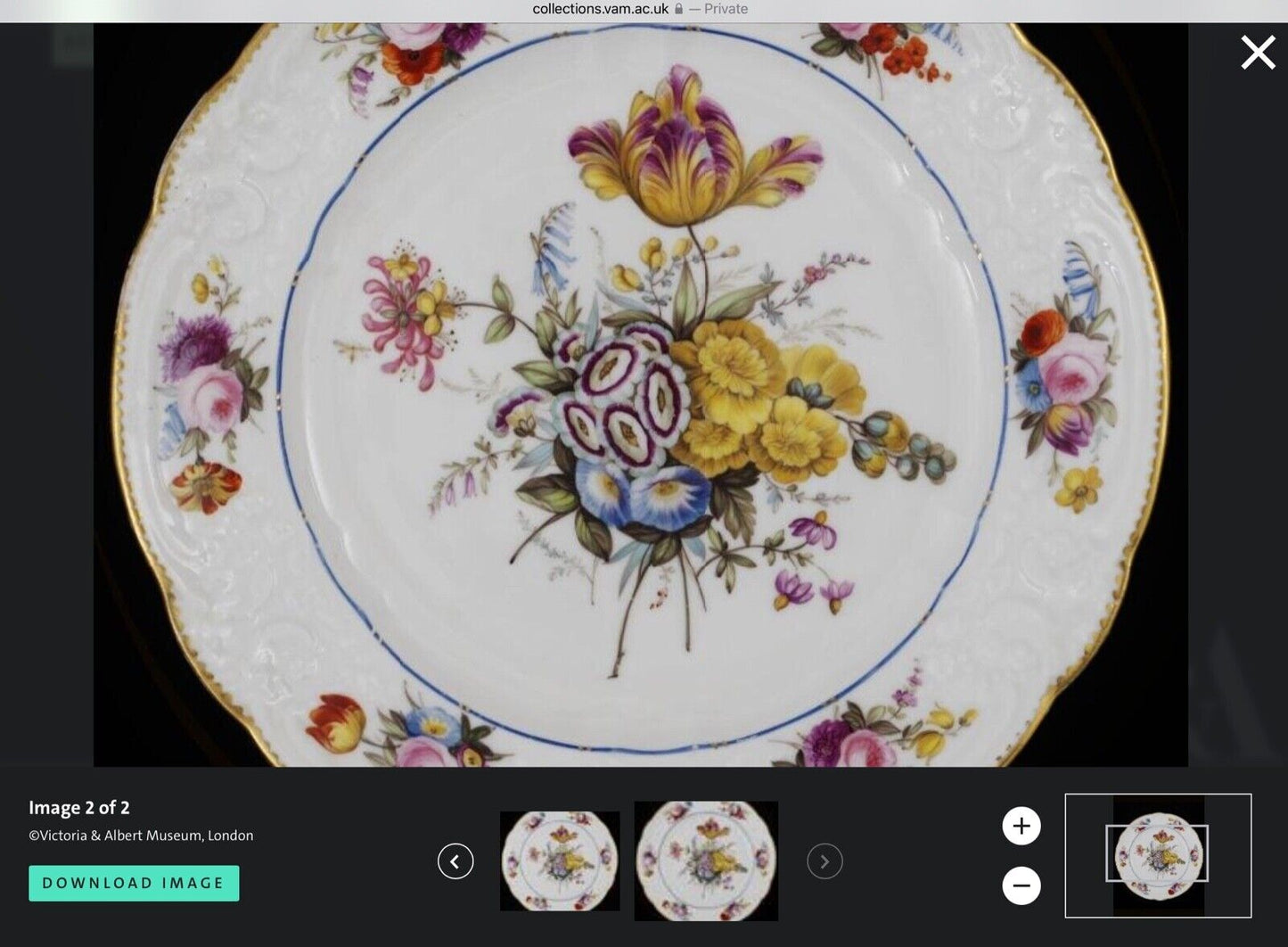 A lovely early 19thc Derby saucer painted by Moses Webster. c.1820-5