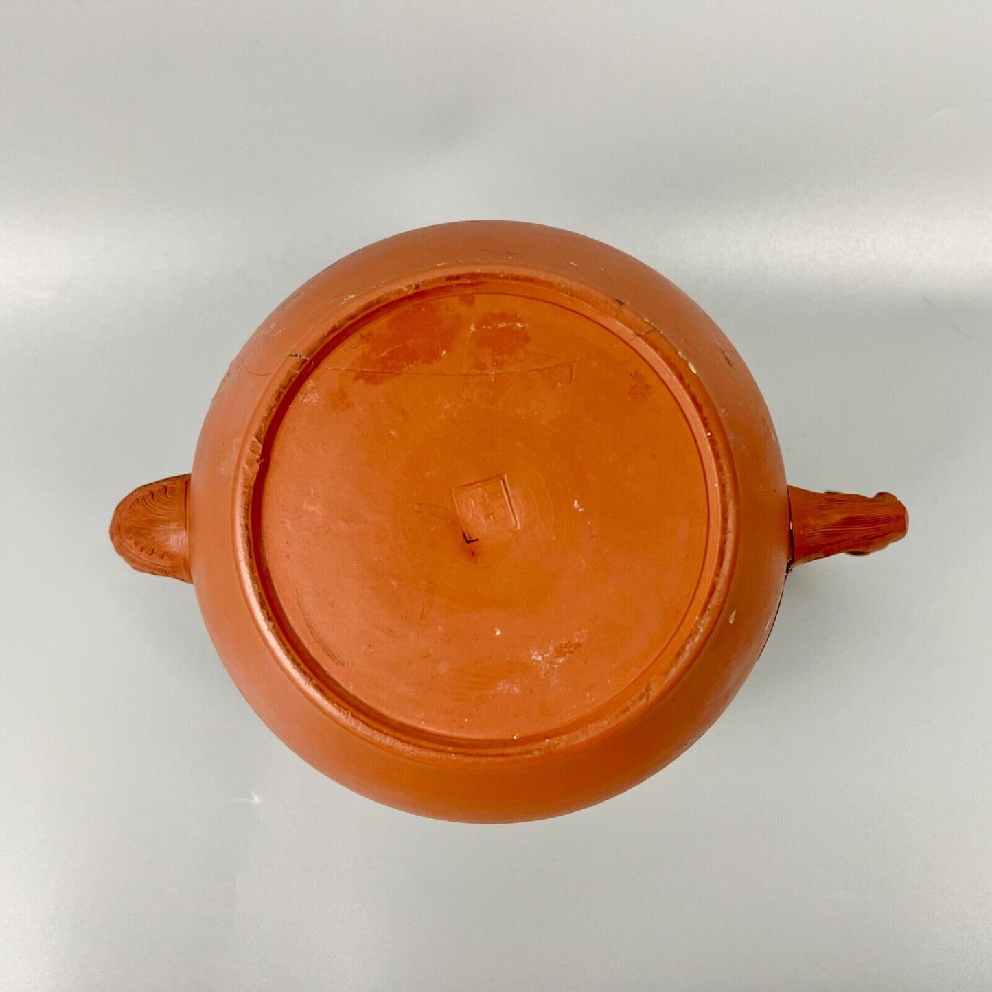 A very large Staffordshire redware punch pot with sprigged decoration c.1760
