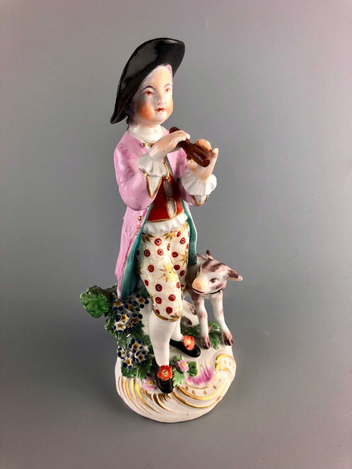Chelsea Derby Porcelain Figures of Shepherd and Shepherdess c1775