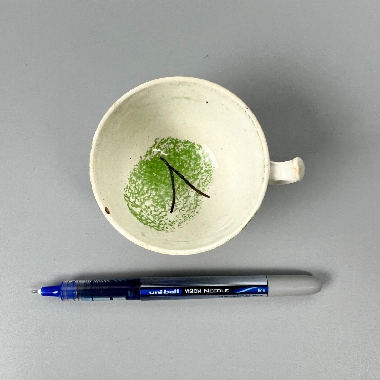 A "Peafowl" pattern (Teardrop in Deike) miniature cup & saucer. c.1820-30