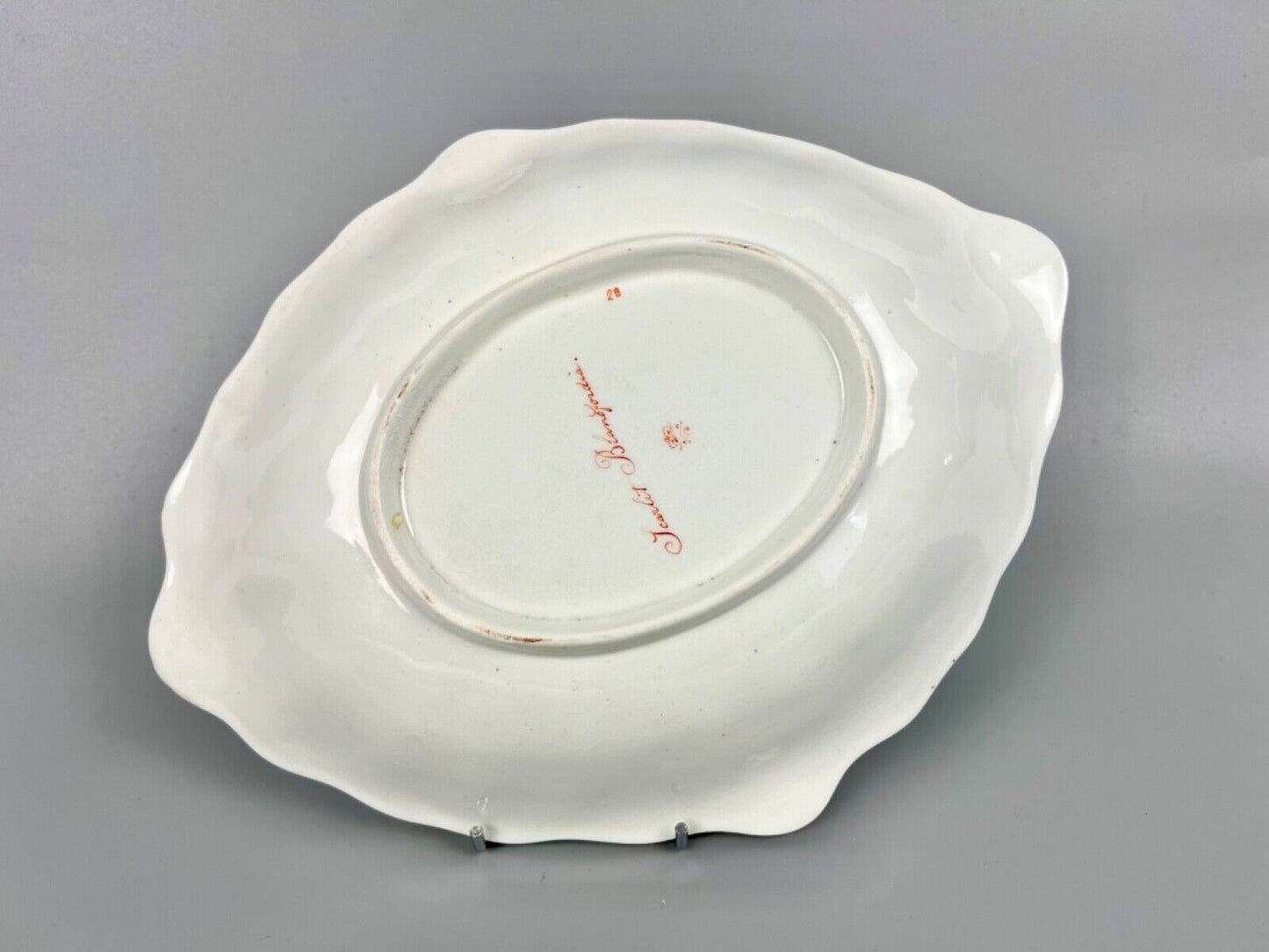 "Quaker" Pegg-painted Derby Botanical "Scarlet Blandfordia" Dessert Dish c.1815