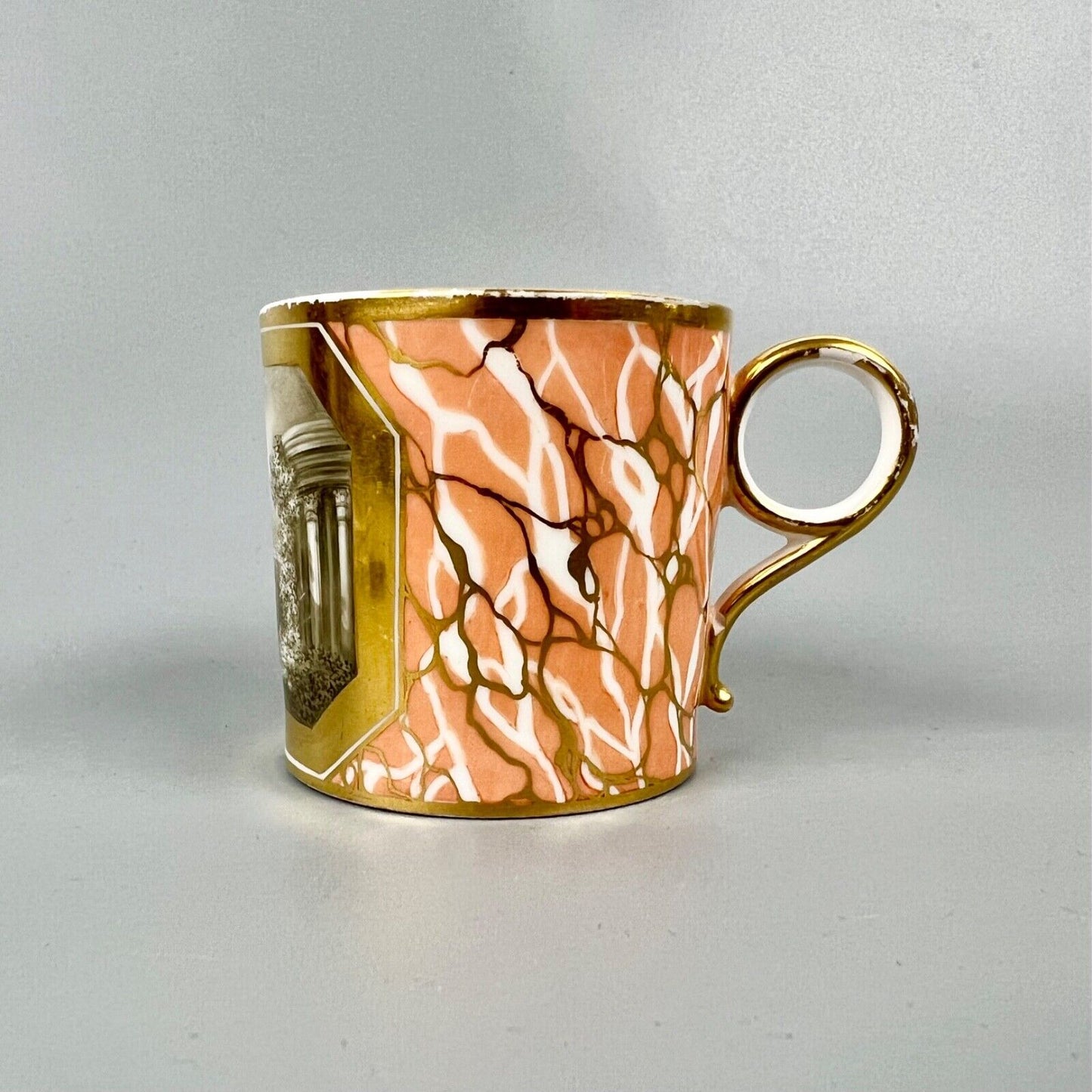 A Barr, Flight and Barr coffee can c.1810 painted with an eastern scene.
