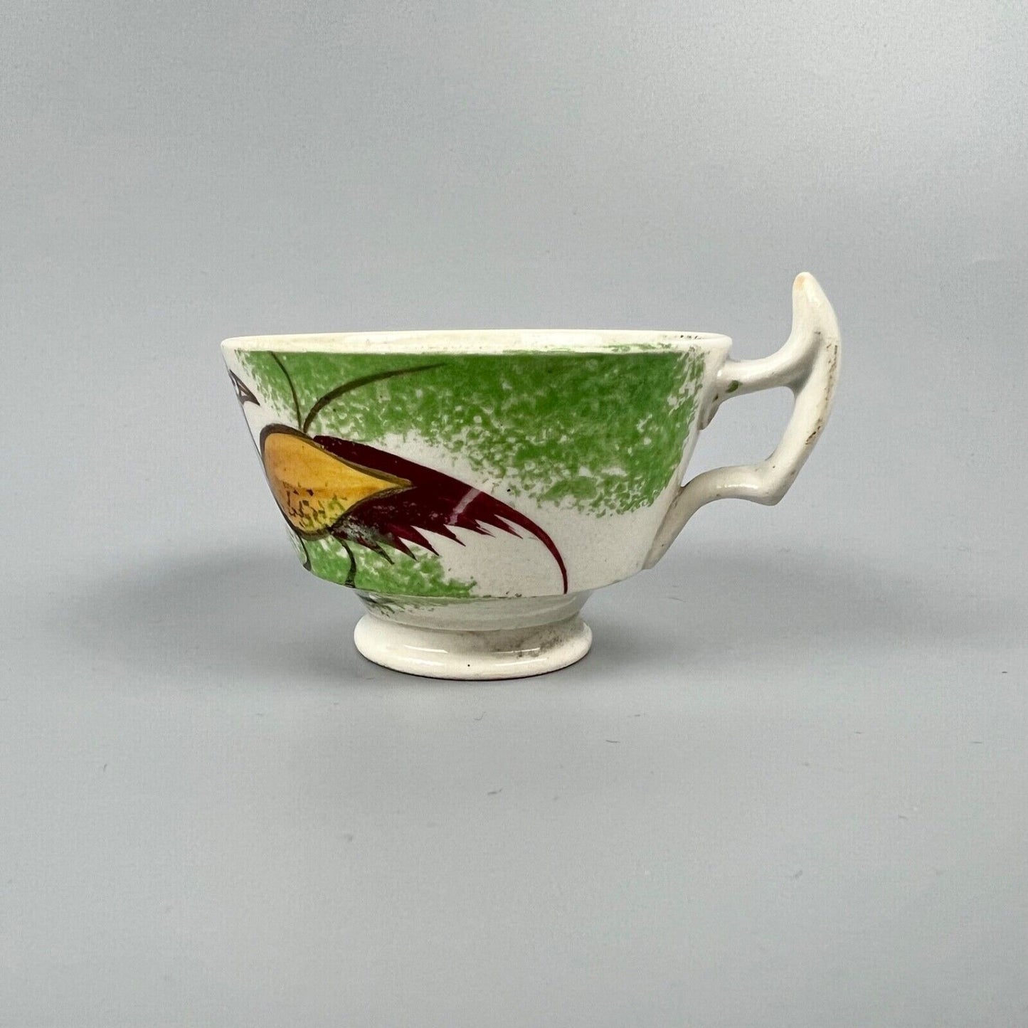 A "Peafowl" pattern (Teardrop in Deike) miniature cup & saucer. c.1820-30