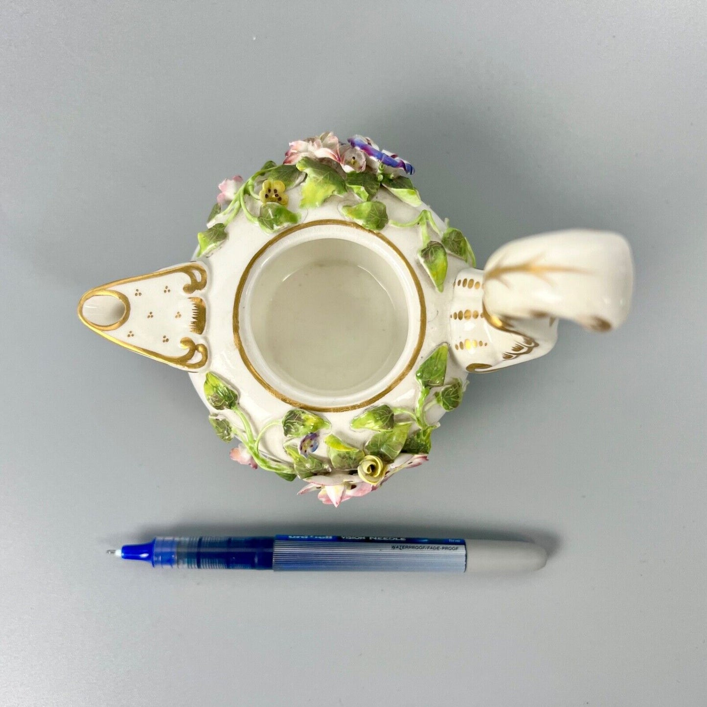 A mid 19thc Derby (Stevenson Hancock-puce version mark) miniature teapot c.1863