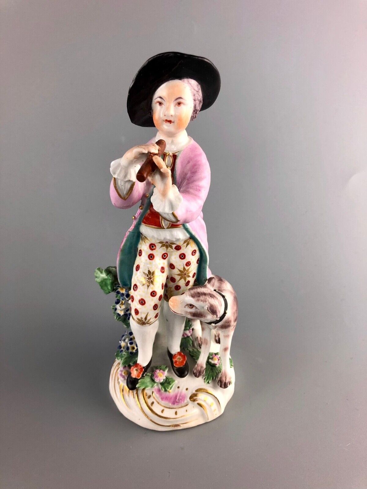 Chelsea Derby Porcelain Figures of Shepherd and Shepherdess c1775