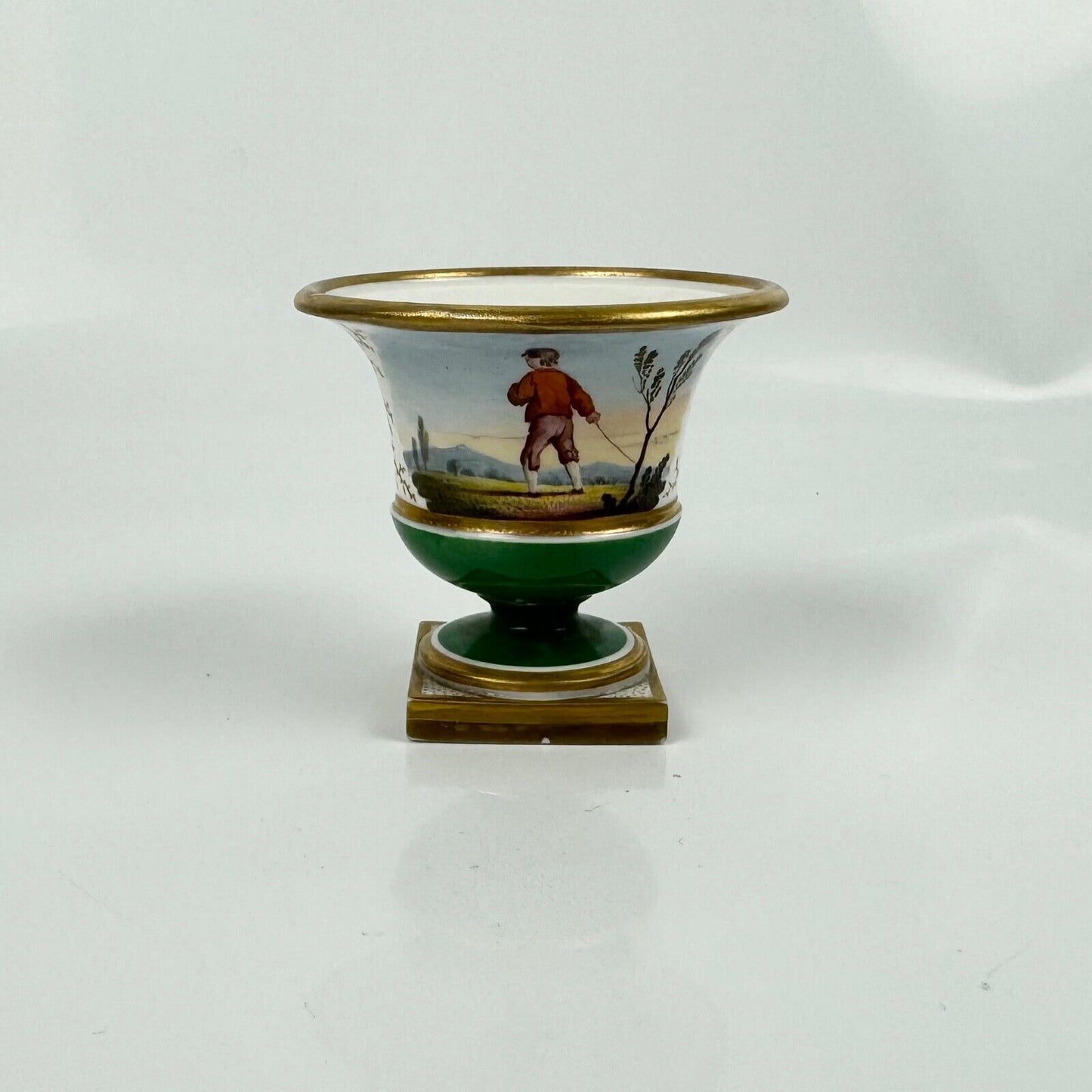 A very rare Flight, Barr and Barr miniature potpourri vase with landscape scene