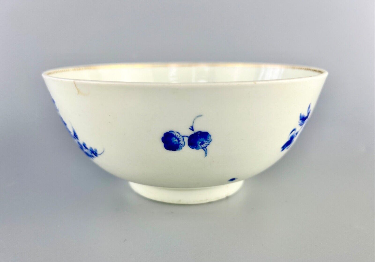 A James Giles decorated dry blue enamelled slop bowl. Mock Meissen mark c.1770