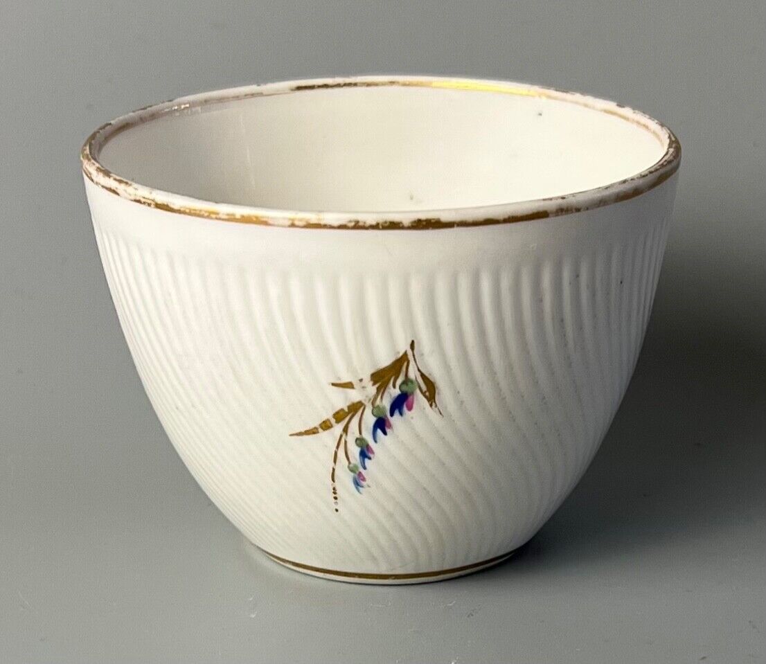 A late 18thc Derby incised twist moulded trio in pattern number 129 c.1790