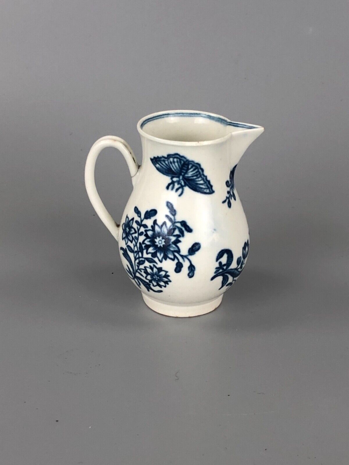 A very rare First Period Worcester Sparrowbeak jug. Reversed print c.1770-80
